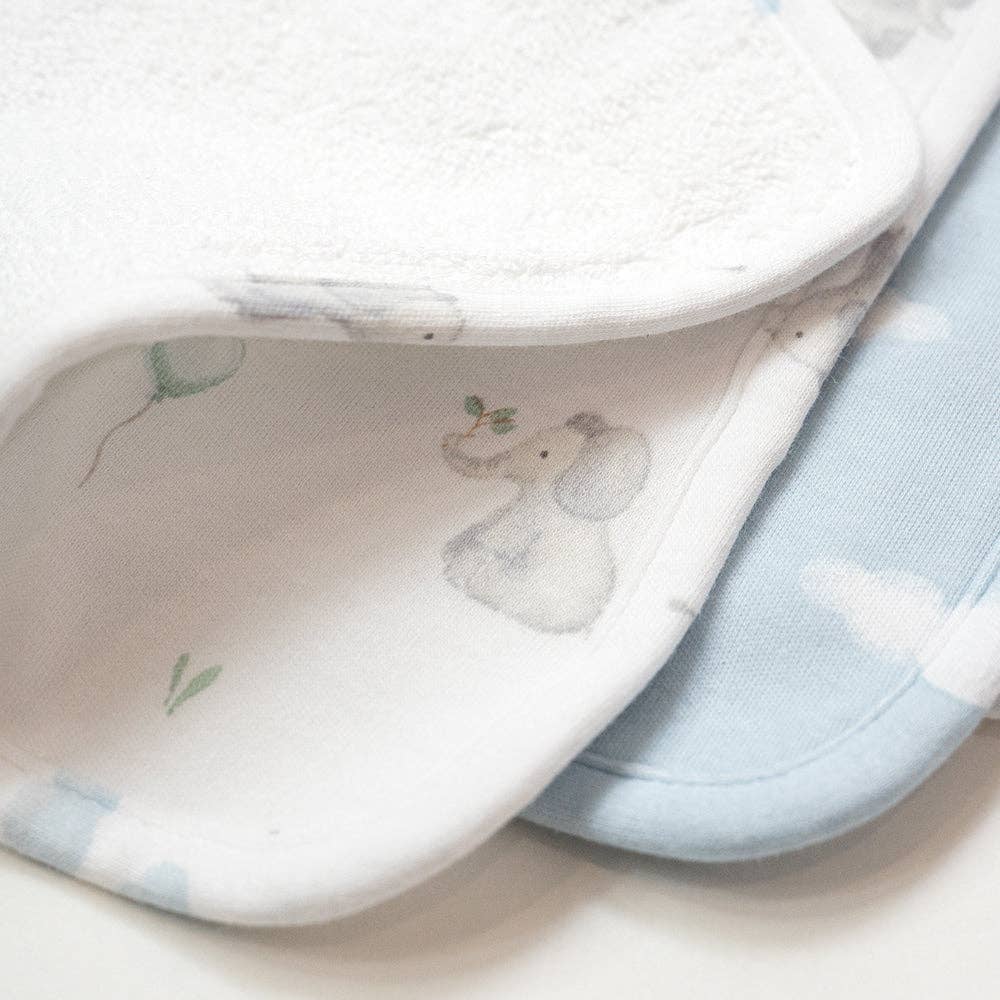 3 Pack Organic Wash Cloths - Elephant Playtime