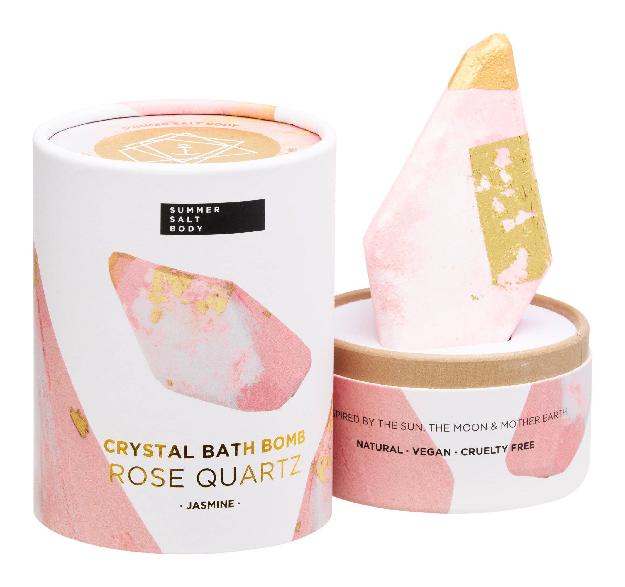 Rose Quartz Crystal Bath Bomb - Jasmine