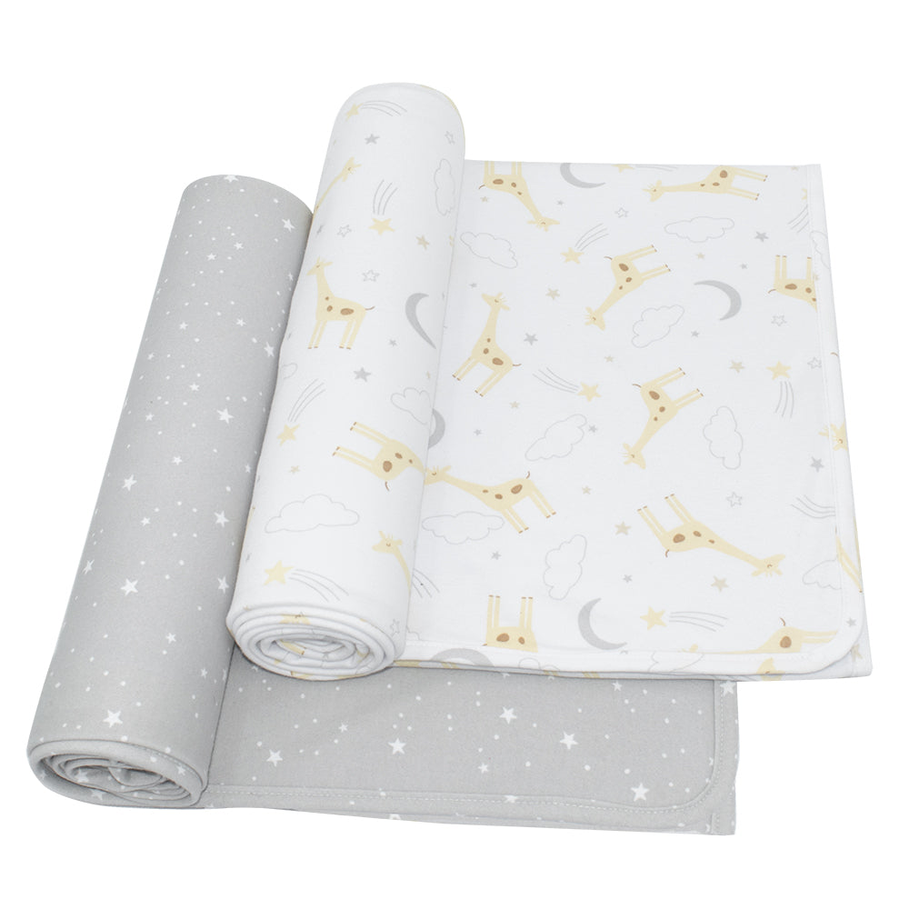 Noah the Giraffe & Stars 2pk Swaddles