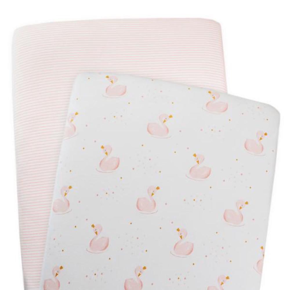Jersey Bassinet Fitted Sheets Swan Princess