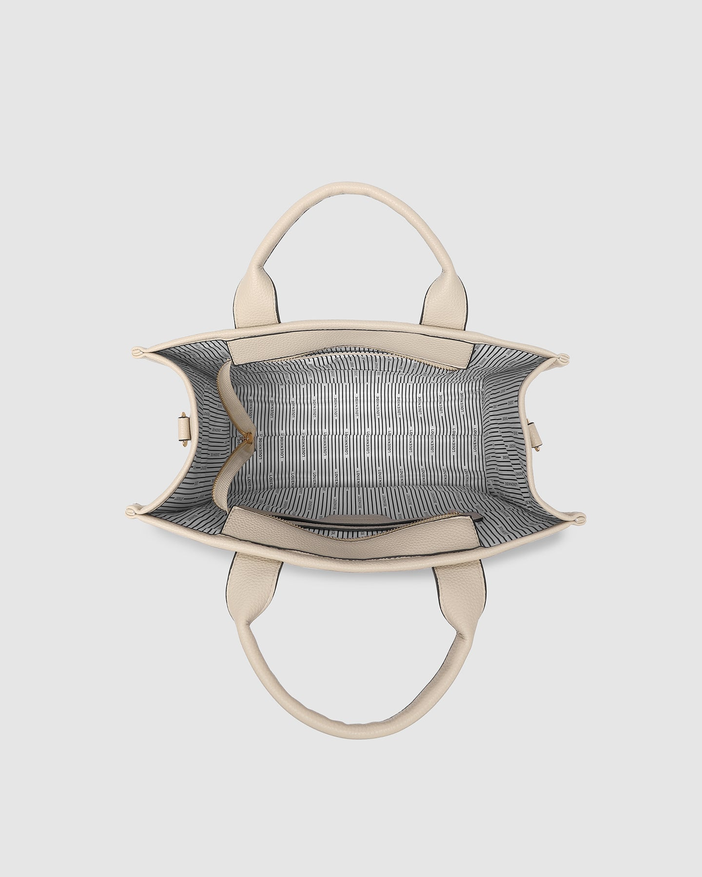 Manhattan Tote Bag - Biscotti With Black Trim