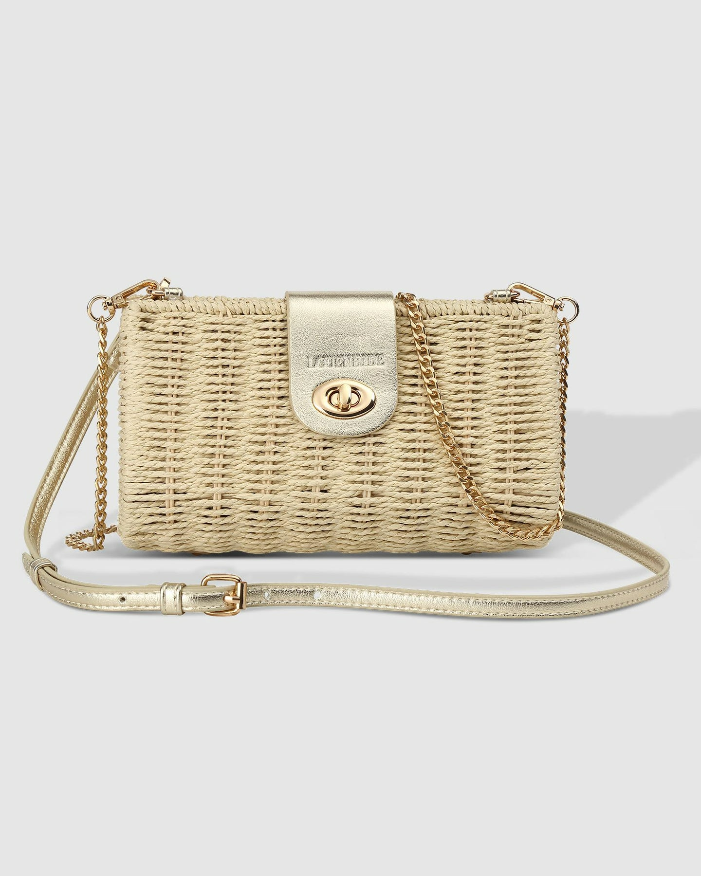 Ophelia Raffia Crossbody Bag - Champagne