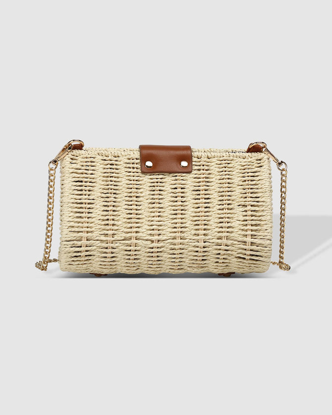 Ophelia Raffia Crossbody Bag - Tan