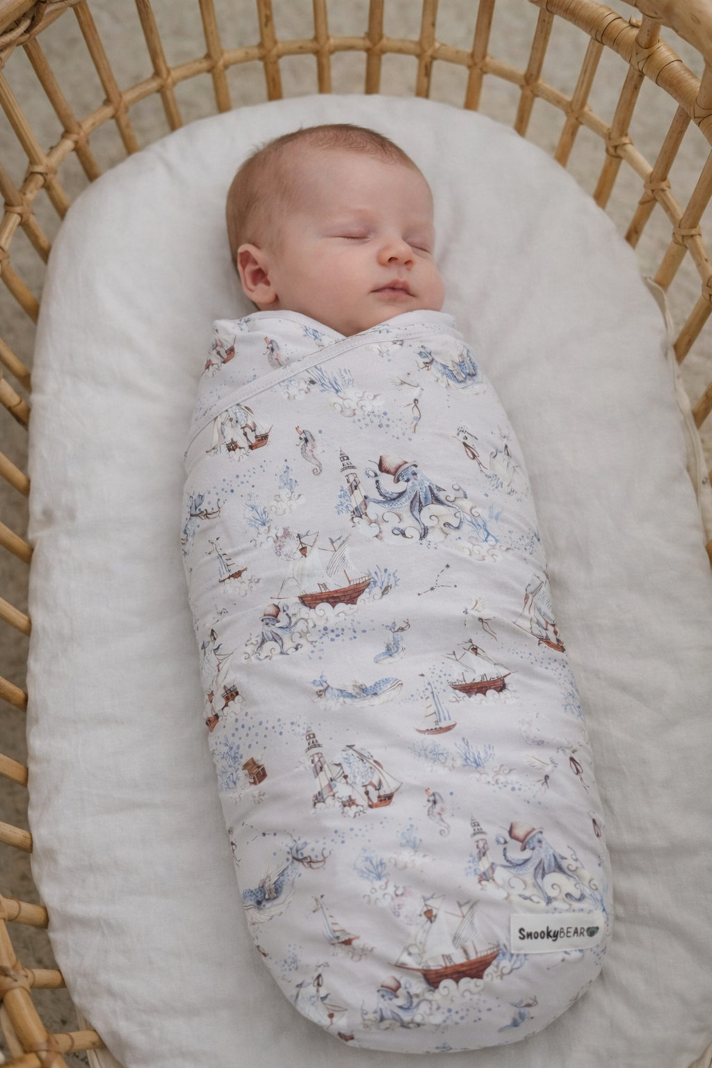 Organic Jersey Wrap - Arctic Ocean