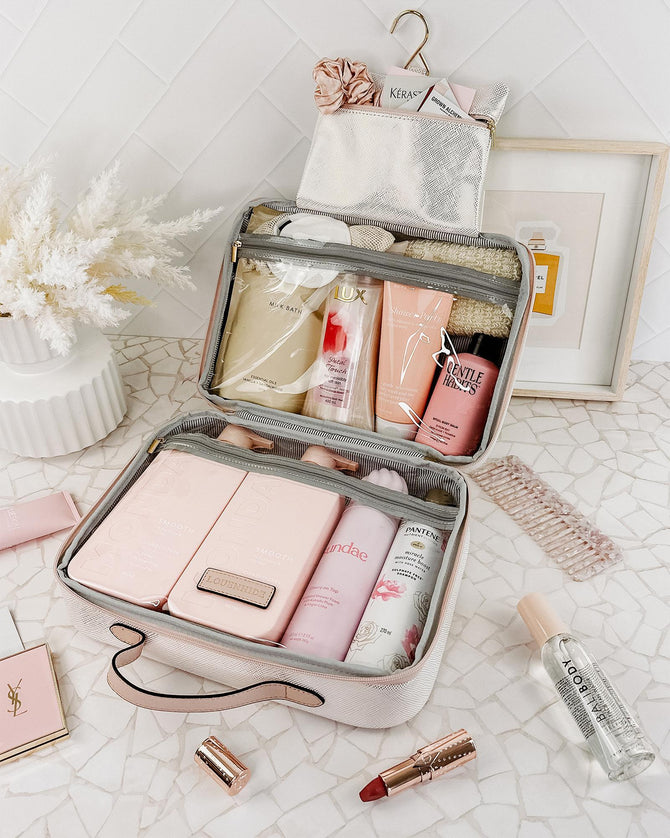 Emma Cosmetic Case - Metallic Nude