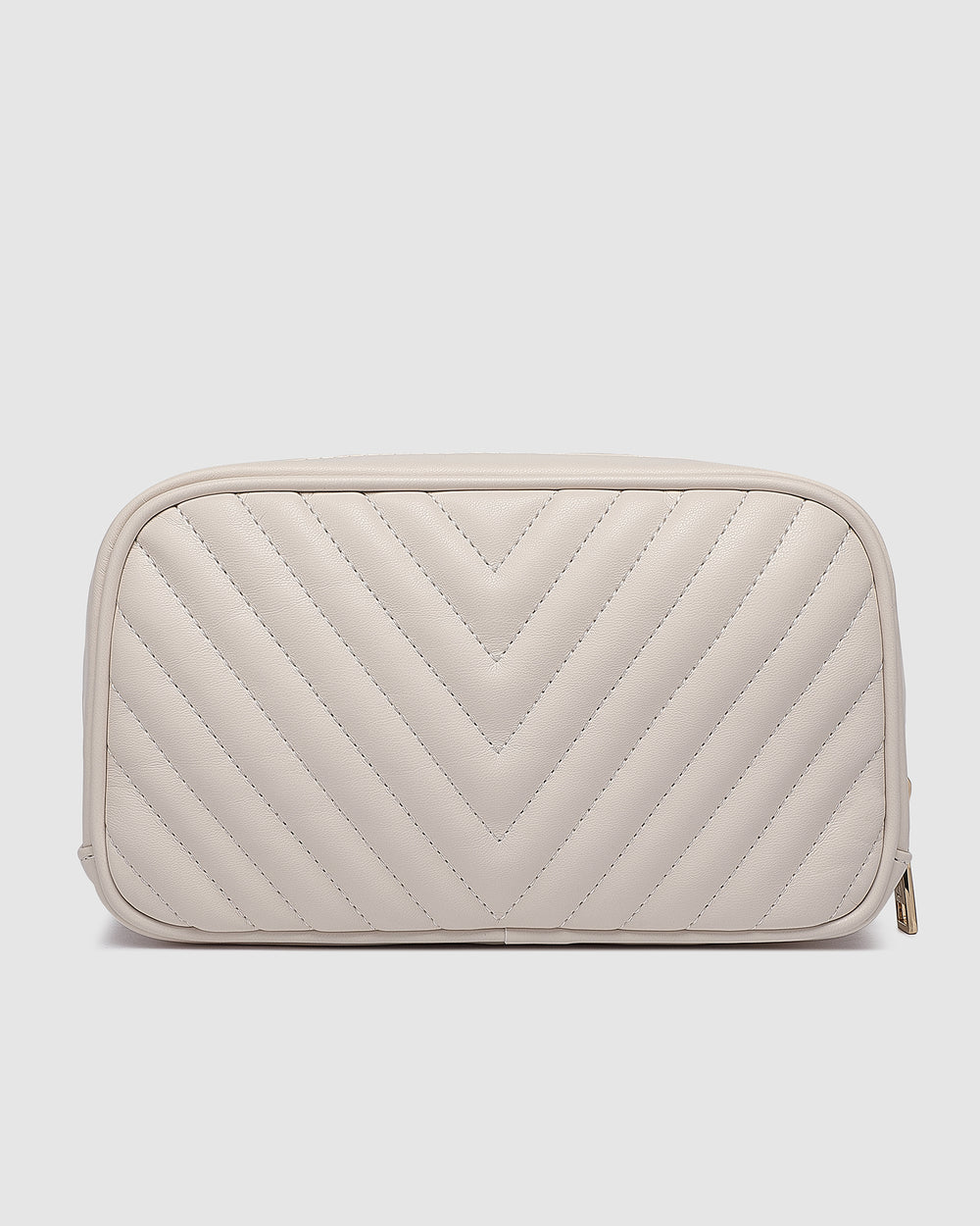 Lacey Quilted Makeup Bag - Vanilla