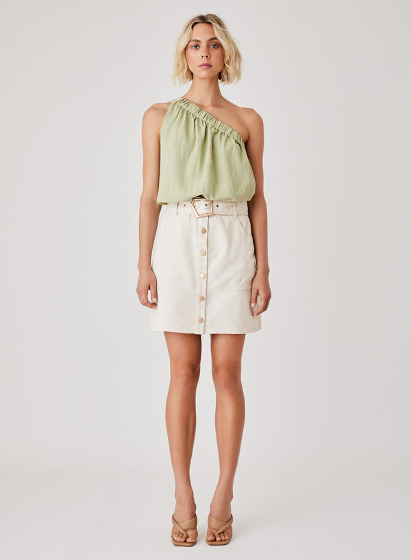 Kokomo Denim Skirt Ivory