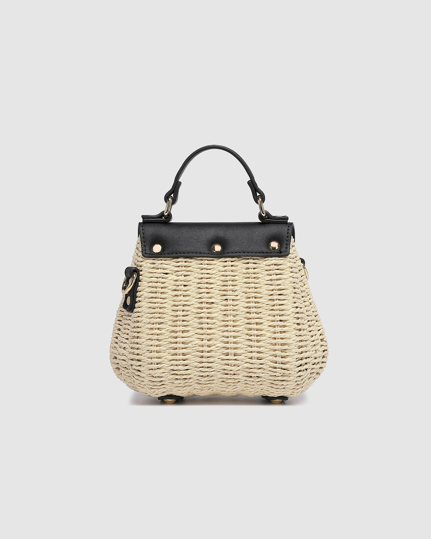 Sandy Raffia Crossbody Bag - Black