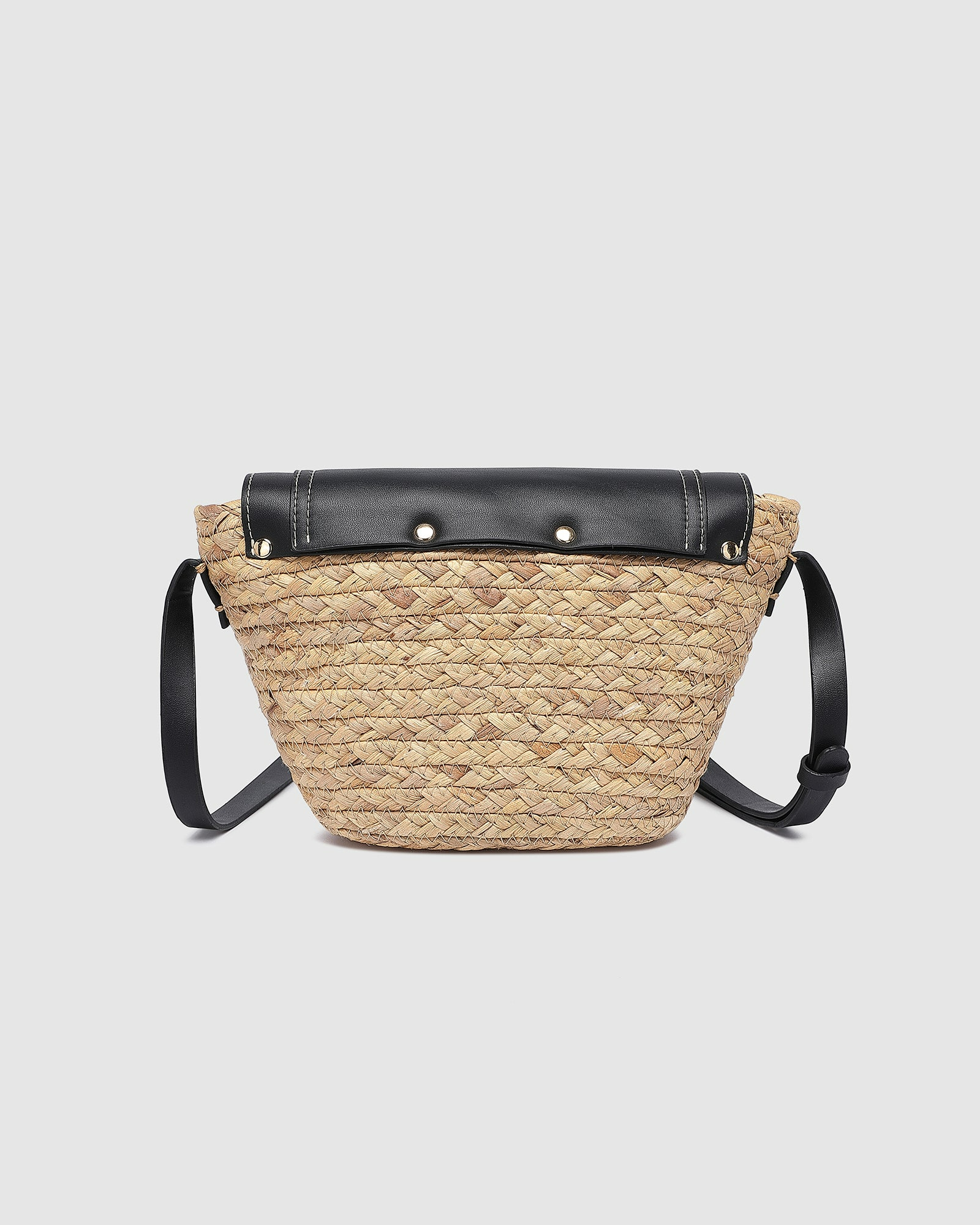 Dixie Straw Crossbody Bag - Natural Black