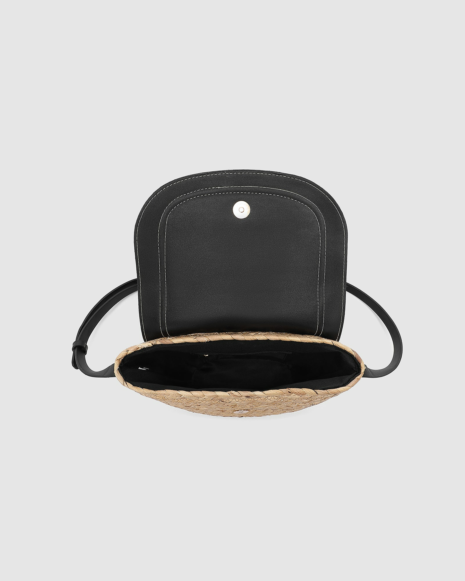 Dixie Straw Crossbody Bag - Natural Black