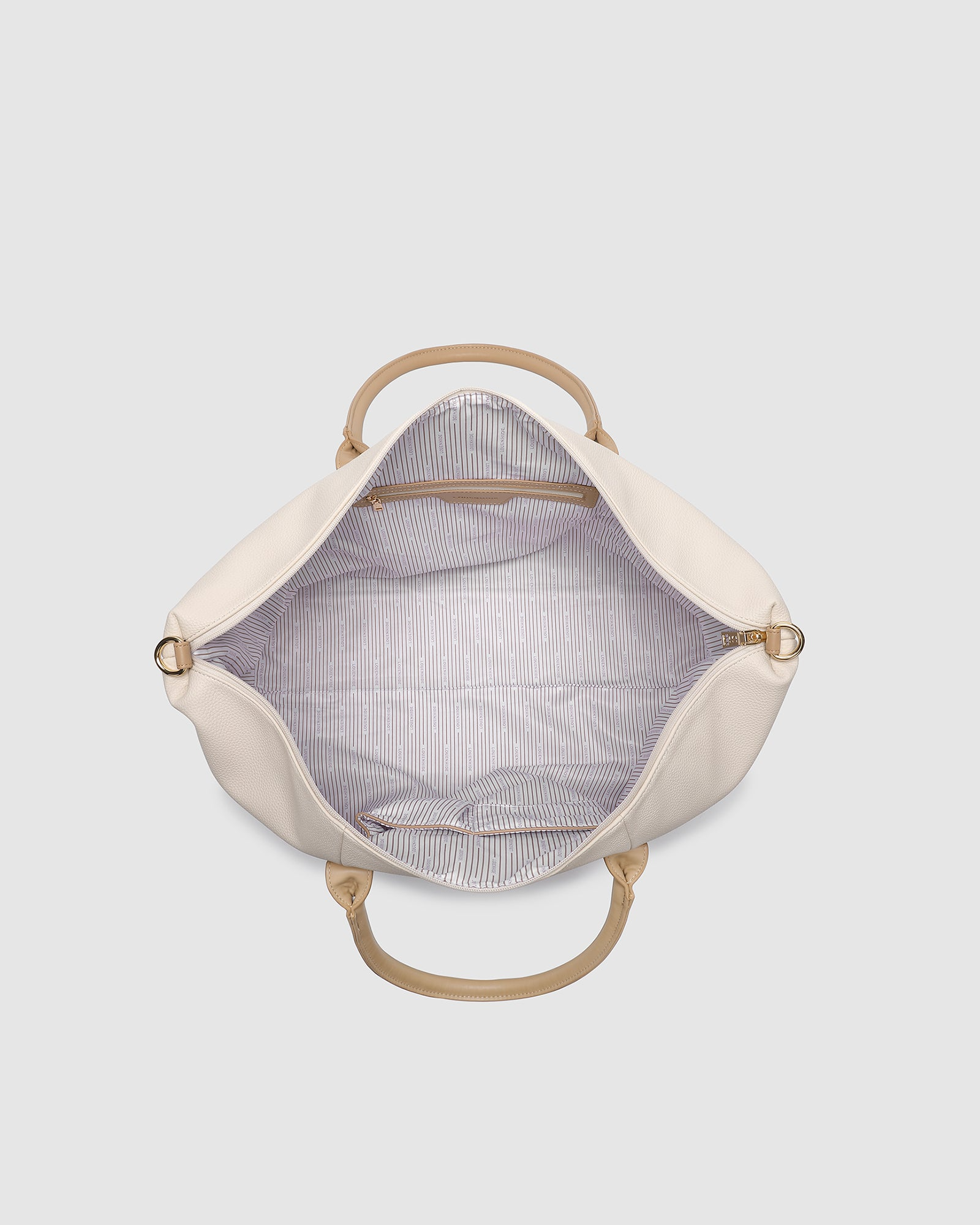 Alexis Stripe Weekender Travel Bag - Vanilla