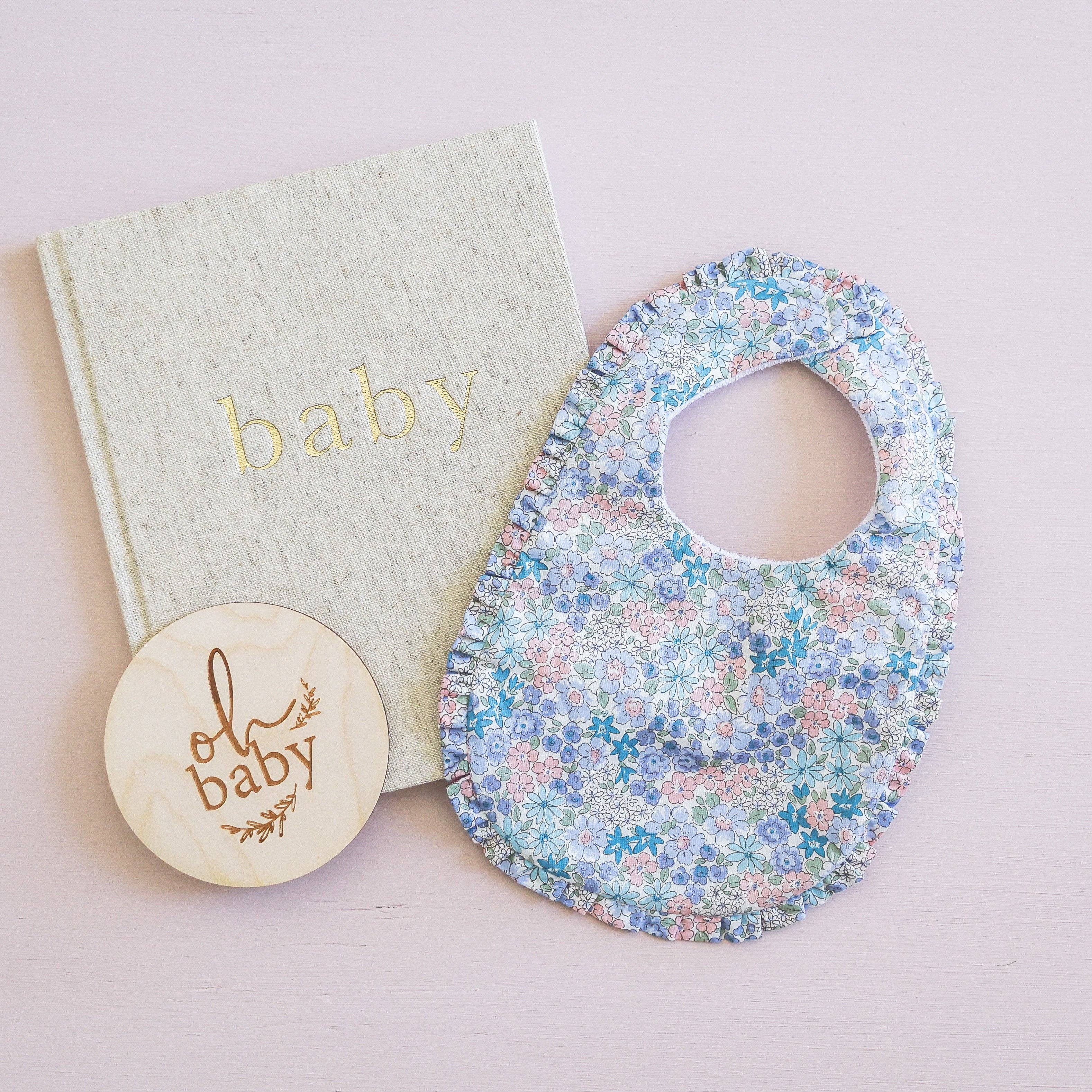 Ruffle Edge Bib - Liberty Blue