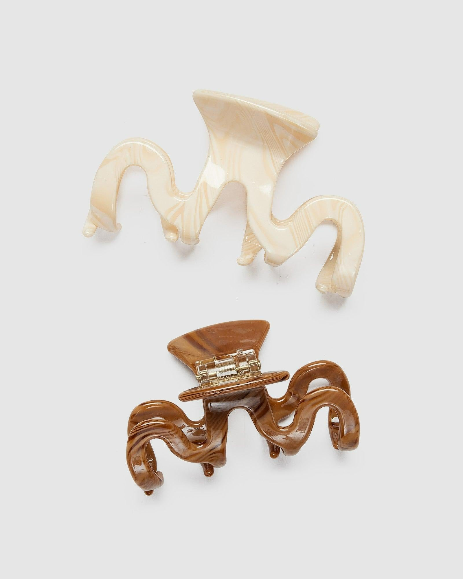 Bronte Hair Claw Set - Cedar Beech