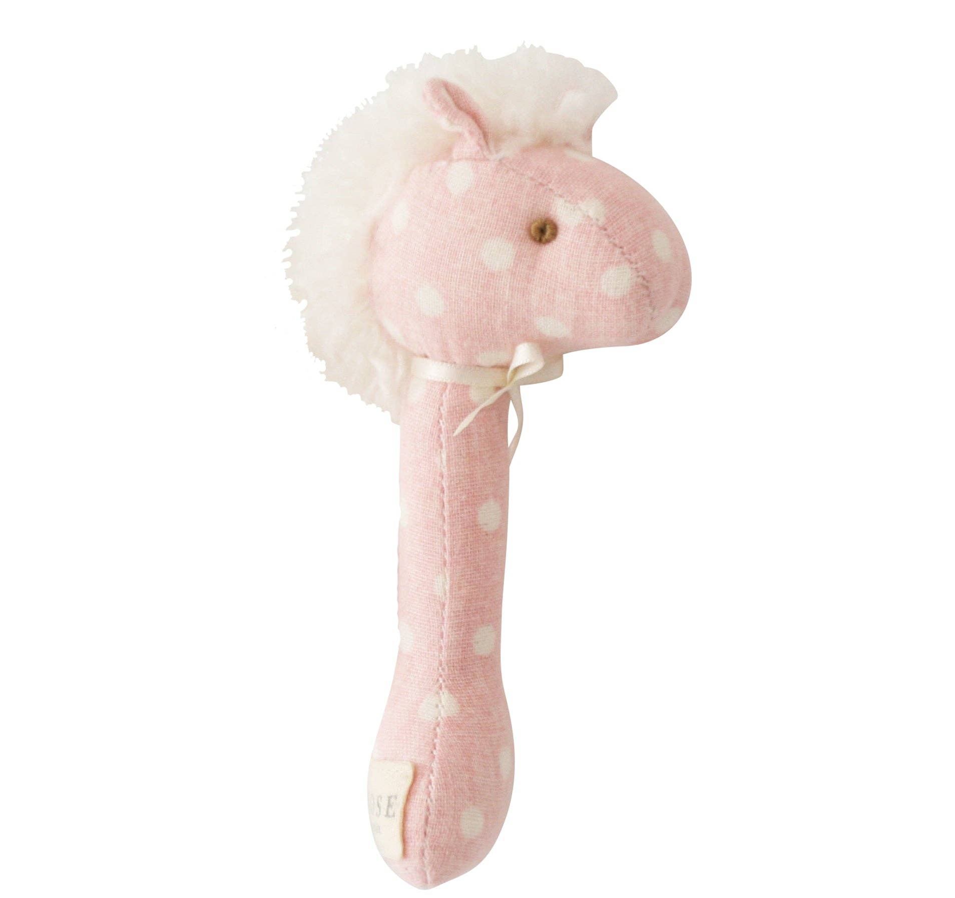 Horse Stick Rattle - Pink White Spot