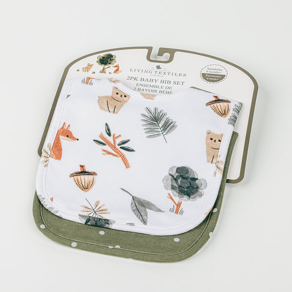 2pk Bibs - Forest Retreat/Olive Dots