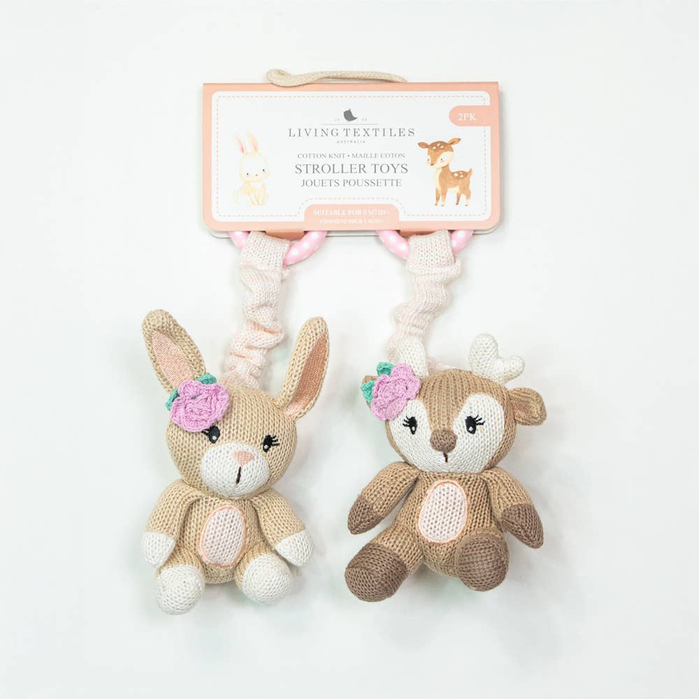 2pk Stroller Toys - Fawn & Bunny
