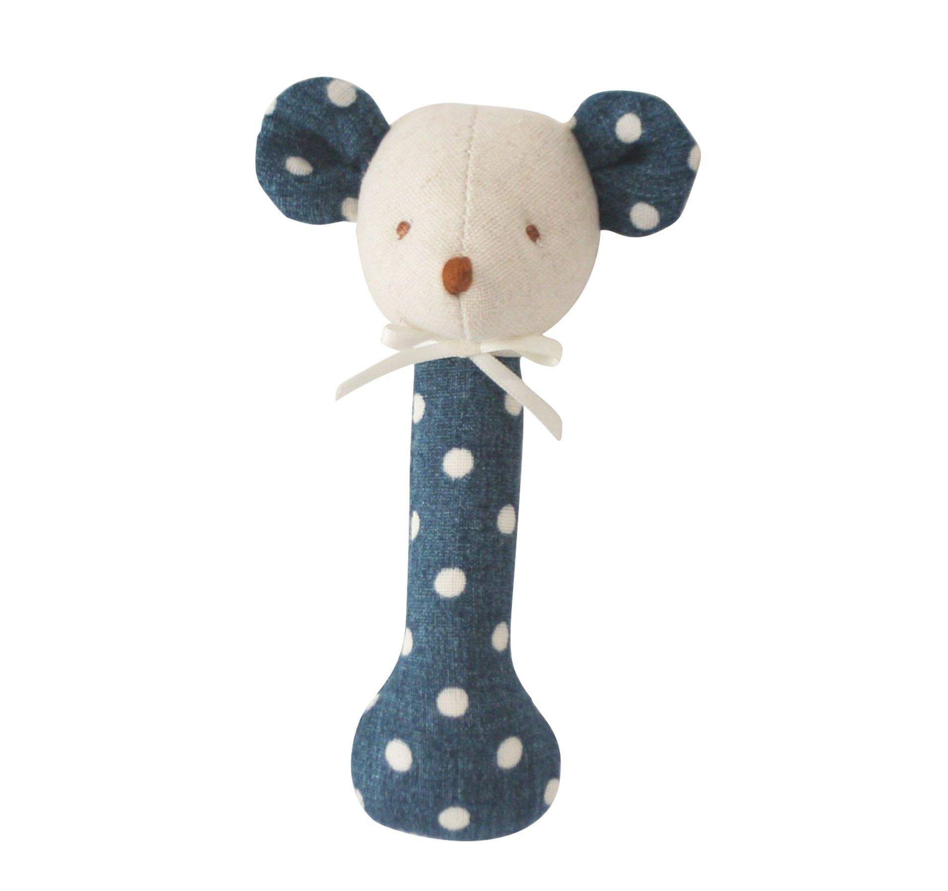 Mouse Stick Rattle - Ocean Blue