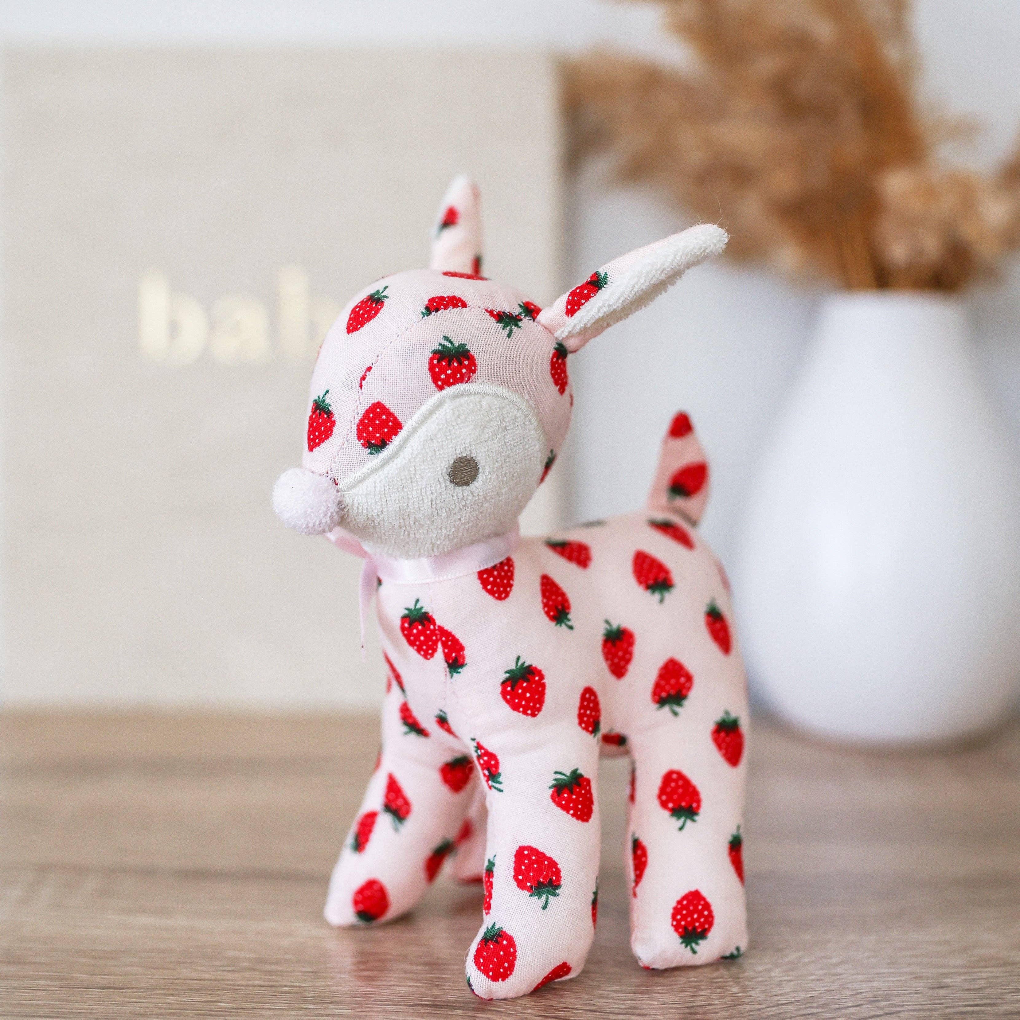 Baby Deer Rattle - Strawberry