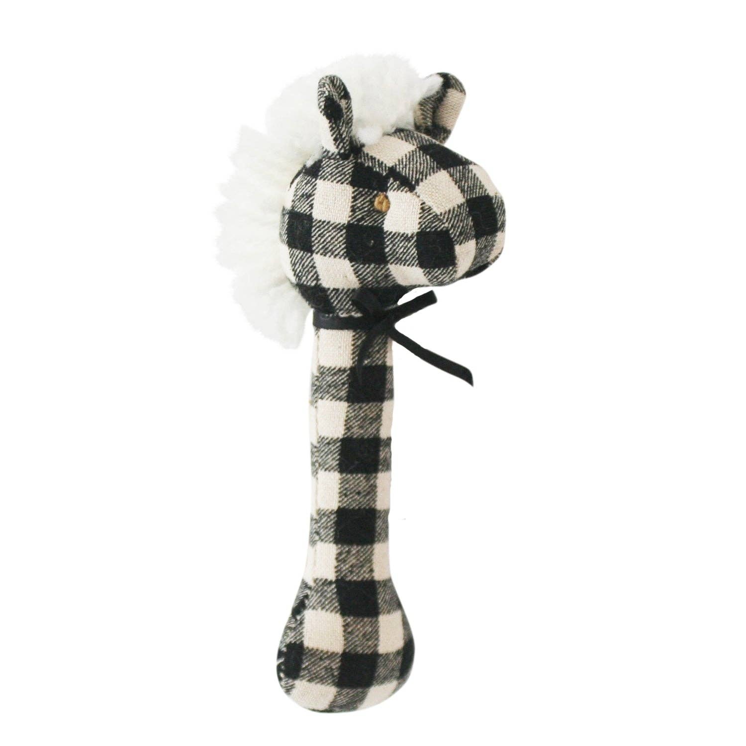 Horse Stick Rattle - Black Check