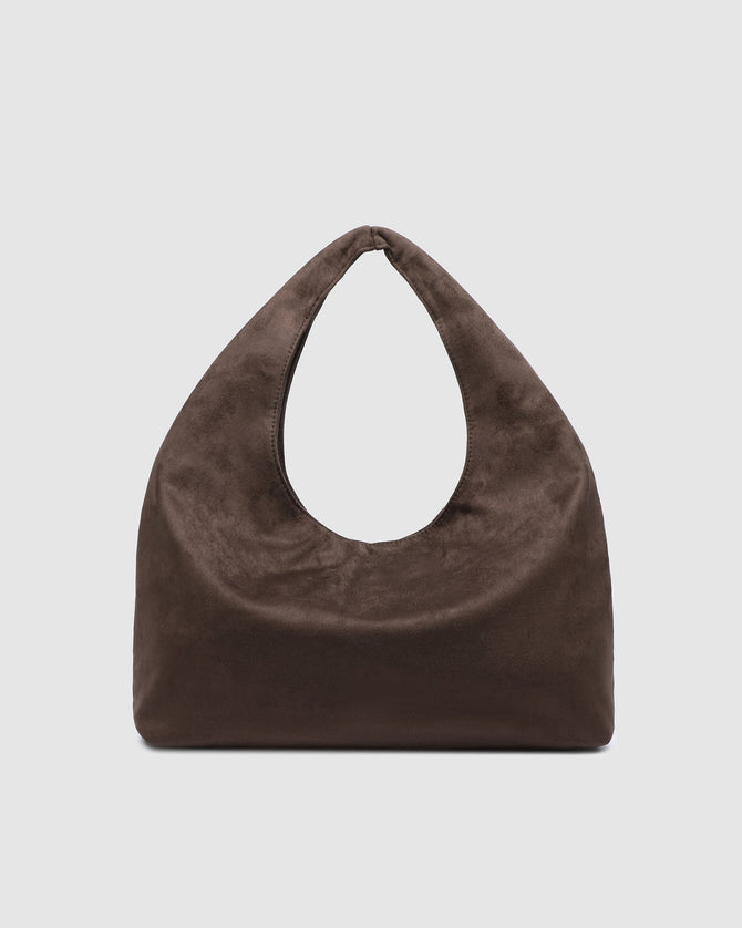 Monaco Shoulder Bag - Chocolate Suedette