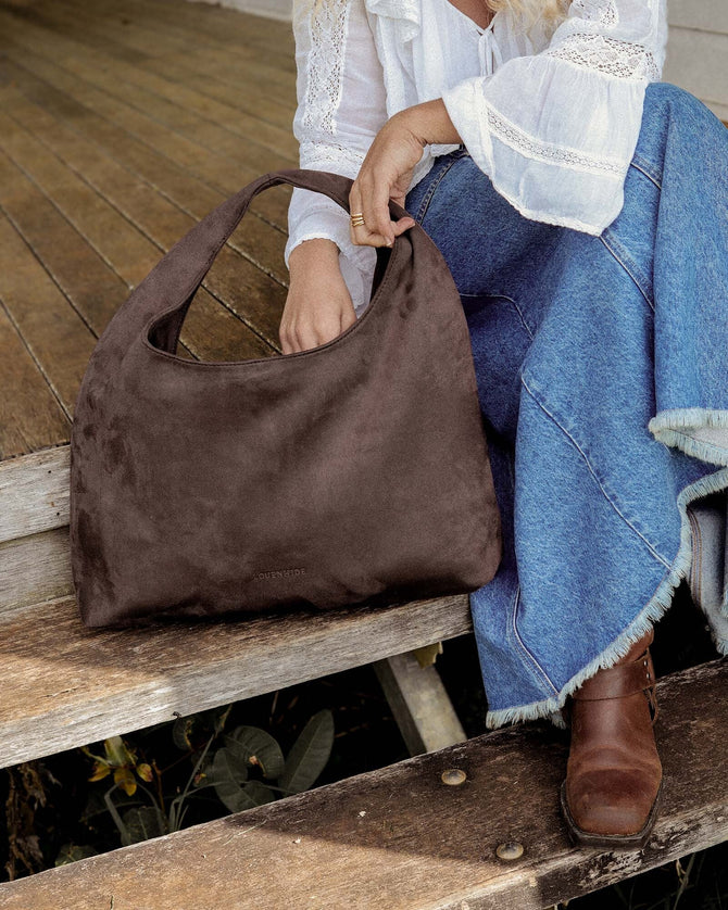 Monaco Shoulder Bag - Chocolate Suedette