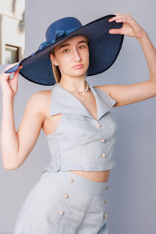 Ivy Halter Top Sky Blue