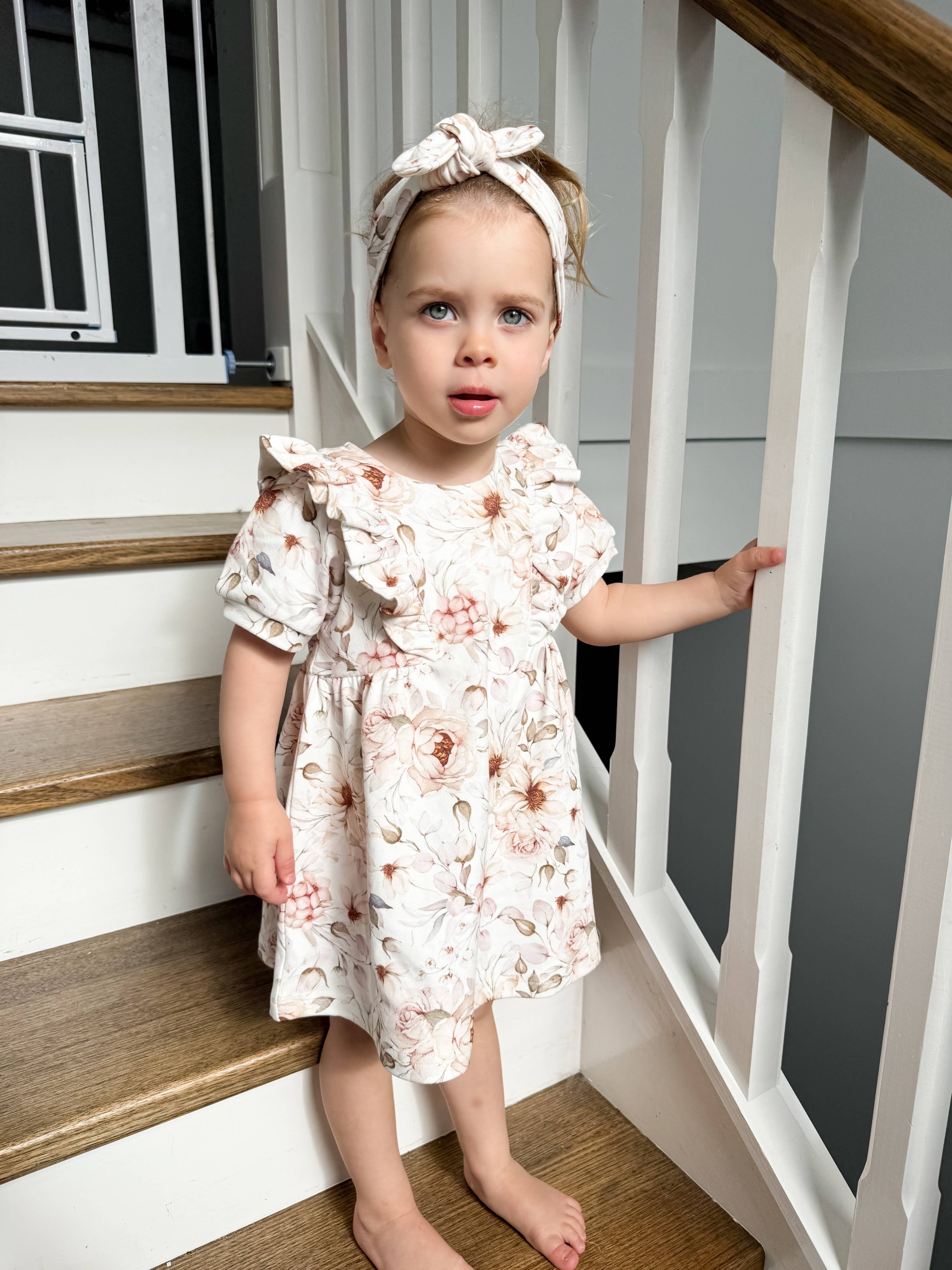 Frilly Short Sleeve Dress - Bloom