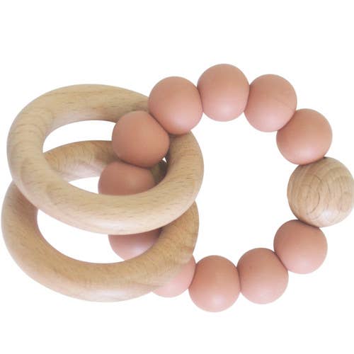 Beechwood Teether Rings Set - Terracotta