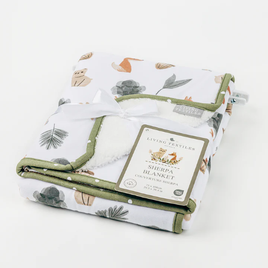 Jersey/Sherpa Pram Blanket - Forest Retreat