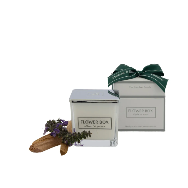 Standard Square Glass Candle 300g - Patchouli & Cedarwood