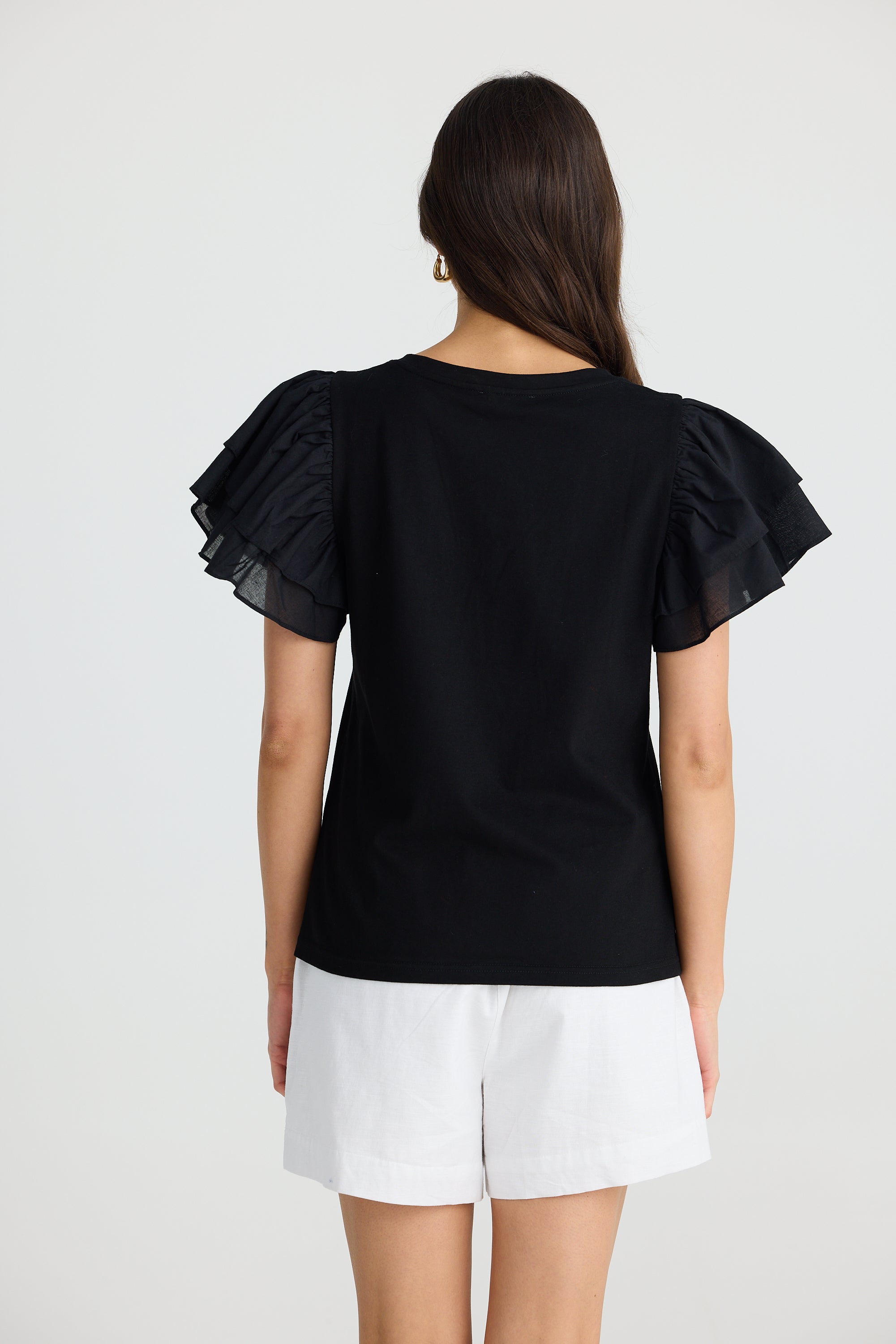 Gigi V-Neck Tee - Black