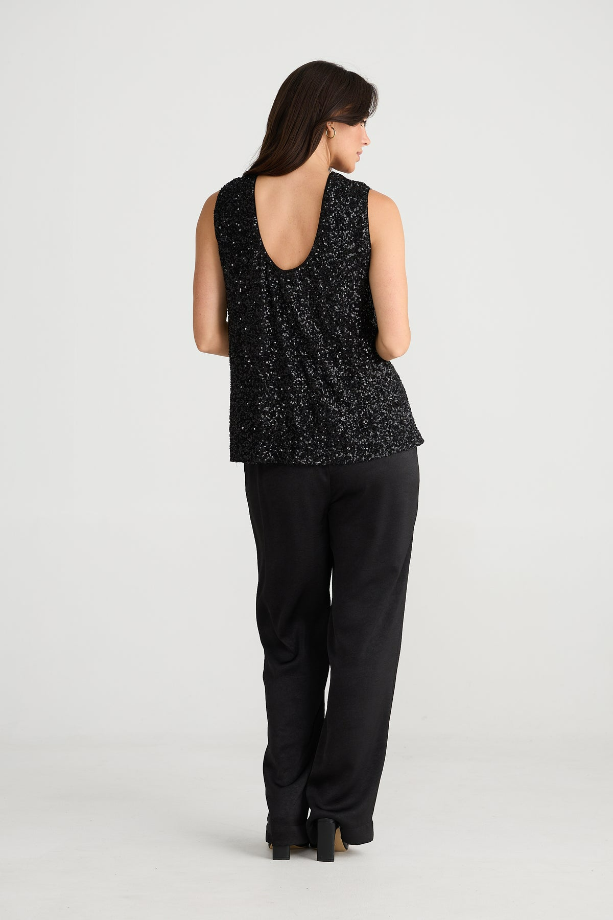 Show Stopper Top - Black Sequin