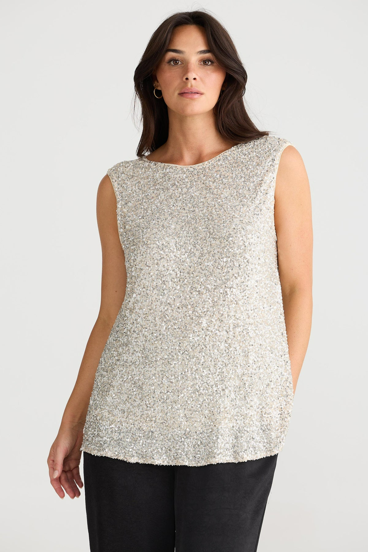 Show Stopper Top - Champagne Sequin