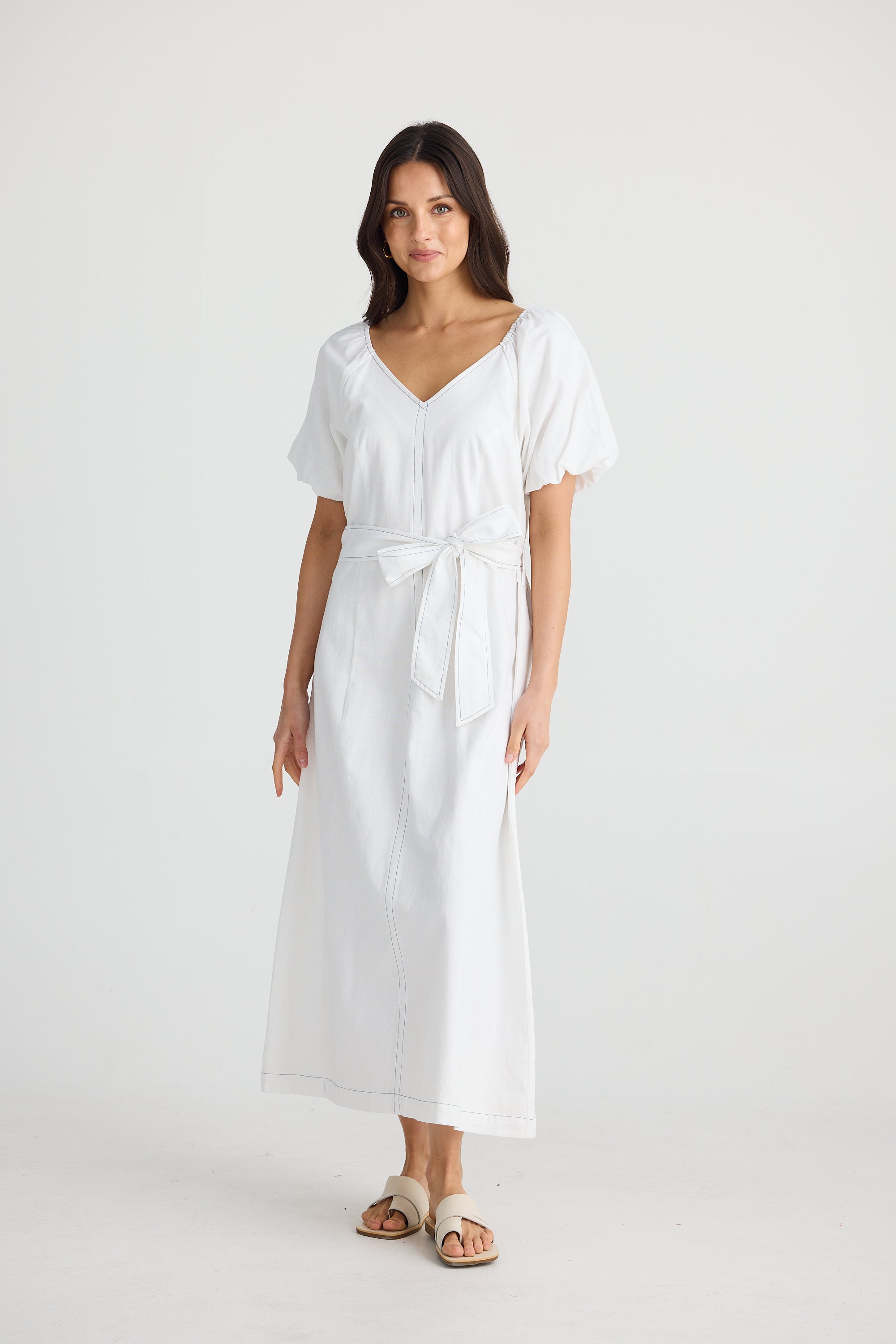 Stephanie Midi Dress - White