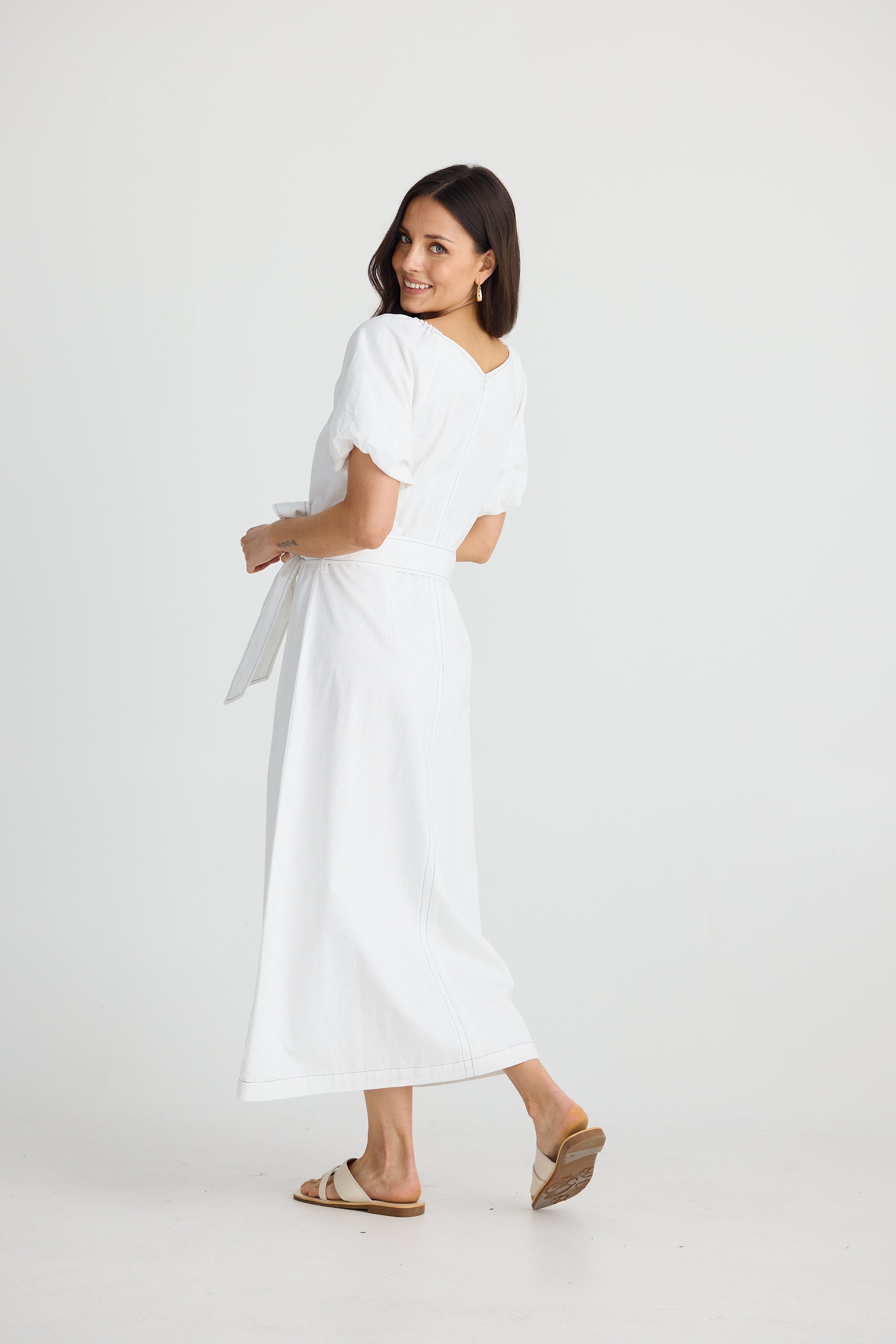 Stephanie Midi Dress - White