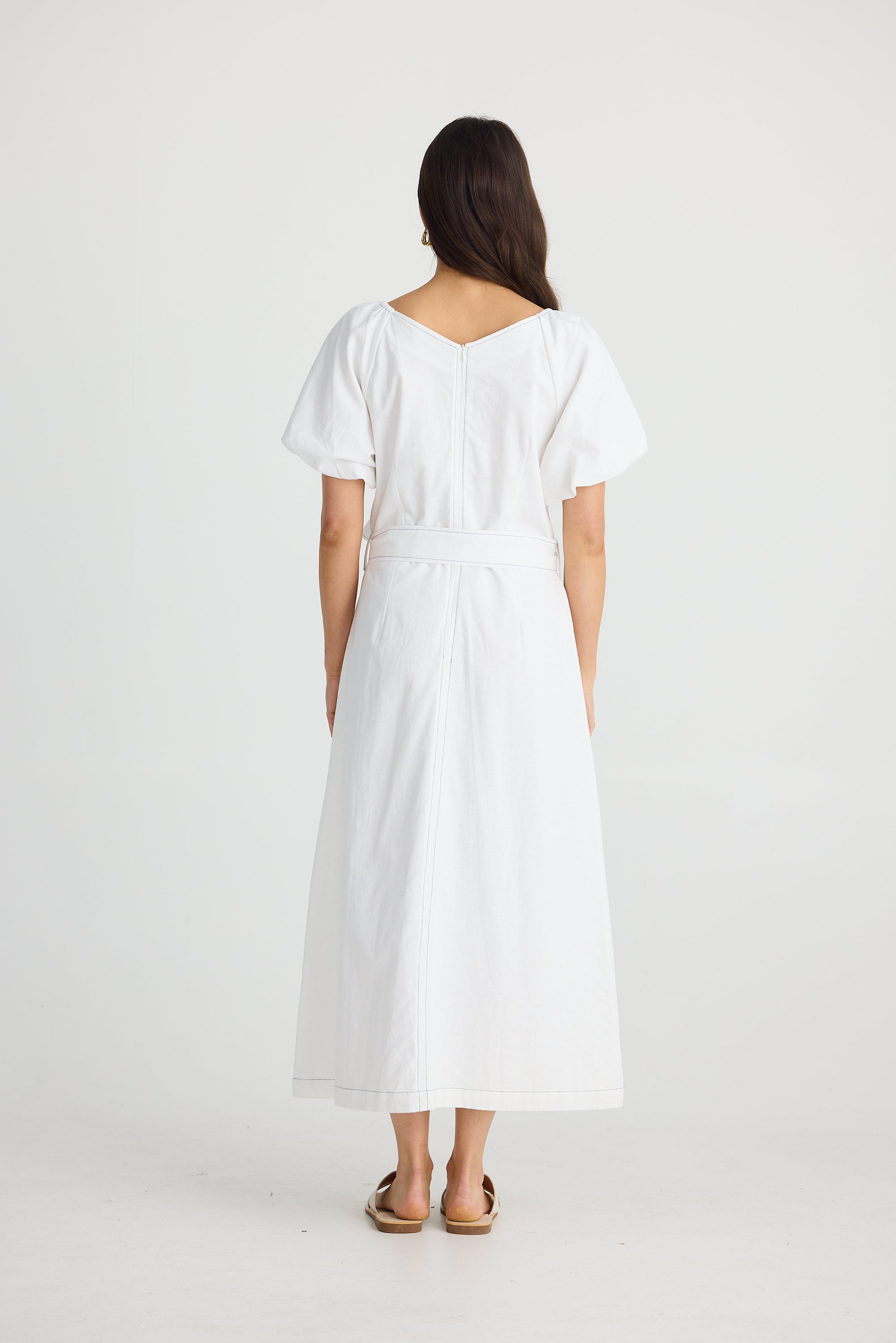 Stephanie Midi Dress - White