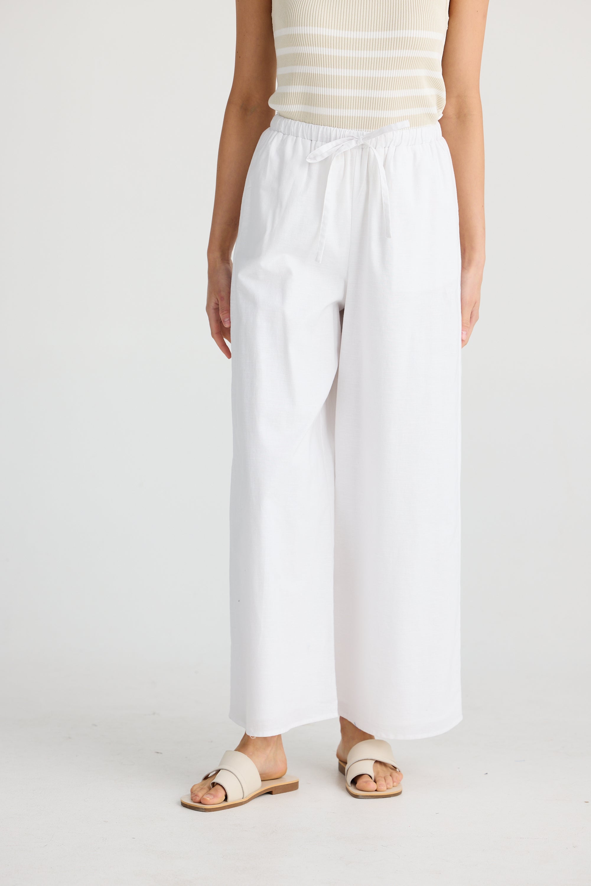 Lana Linen Pant - White