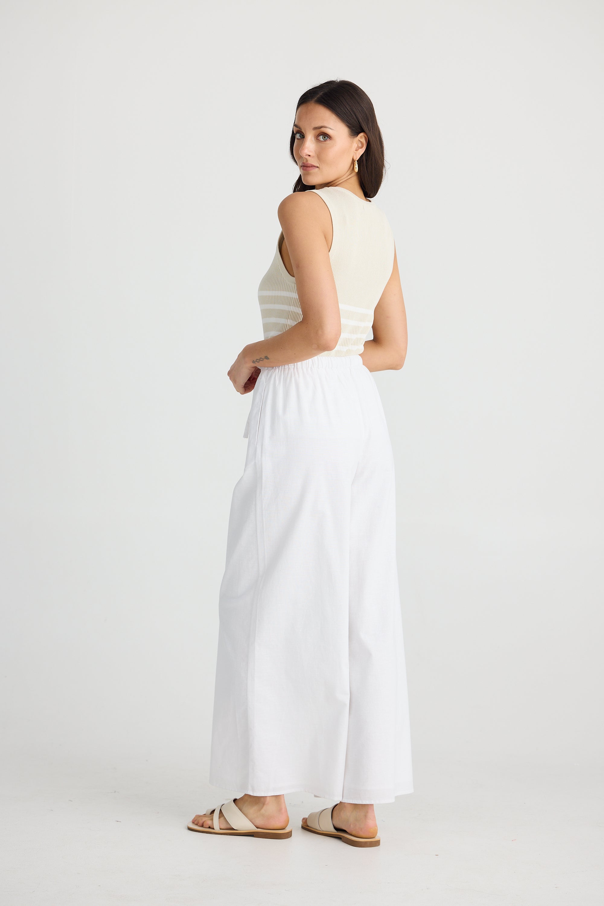 Lana Linen Pant - White