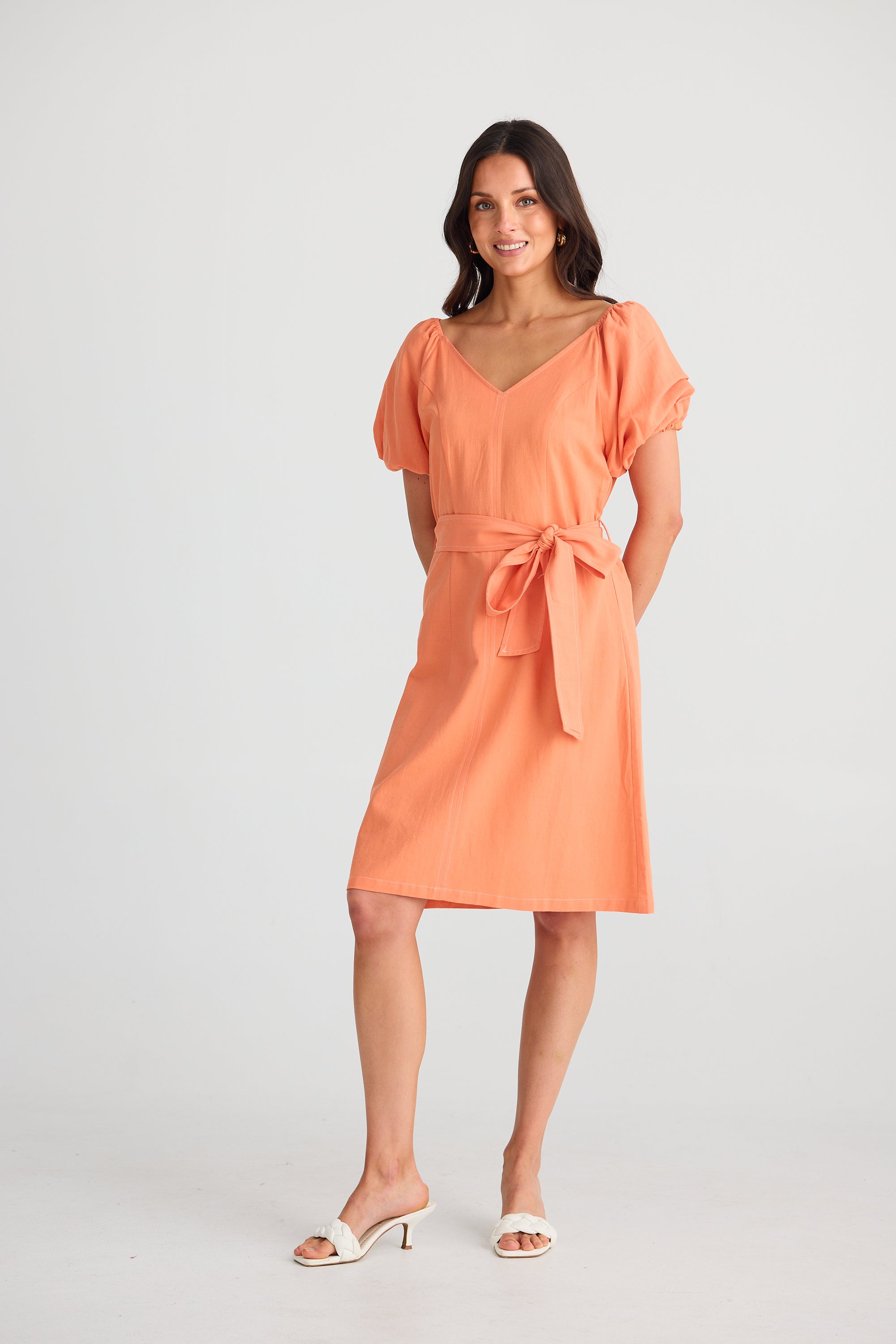 Stephanie Short Dress - Melon