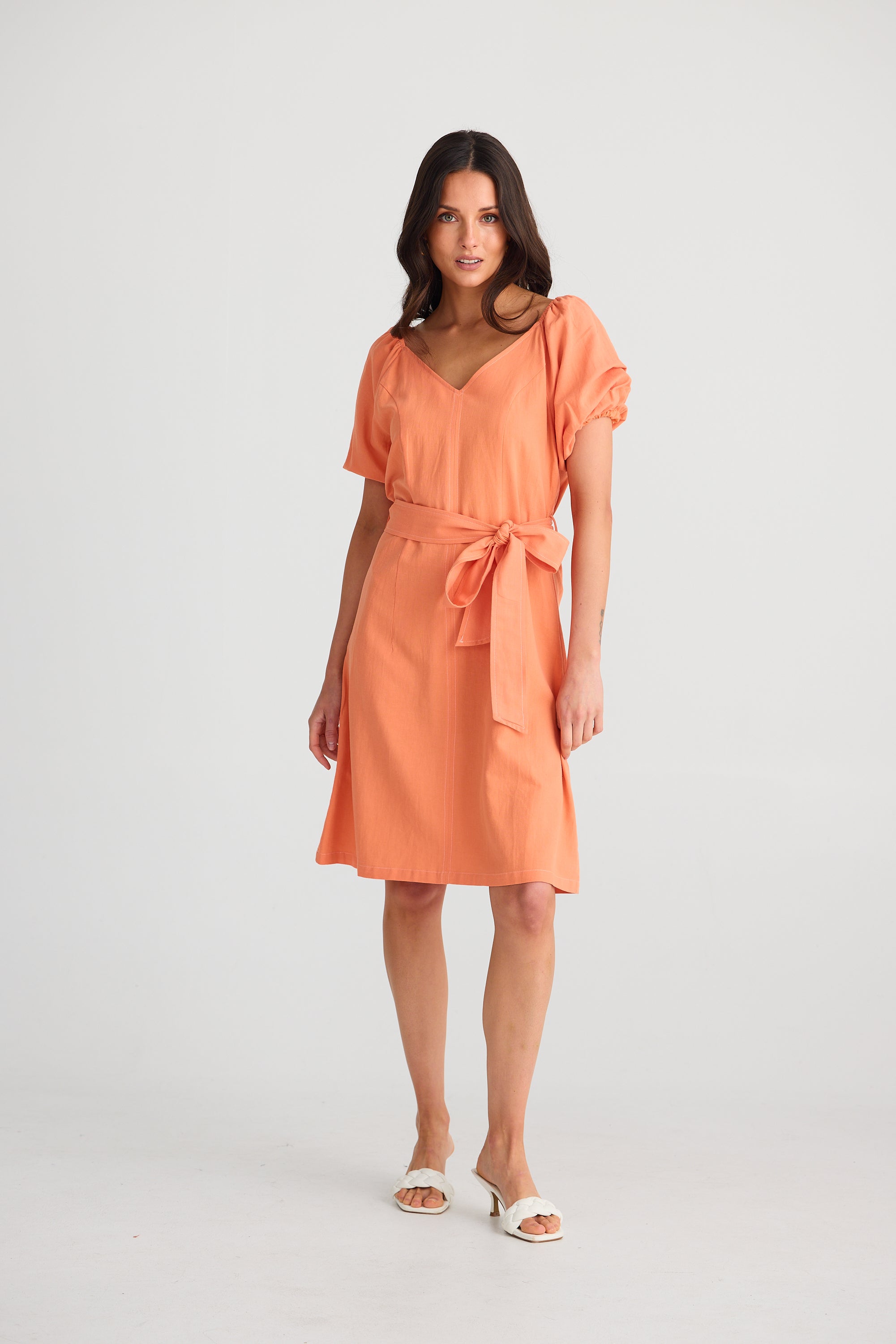 Stephanie Short Dress - Melon