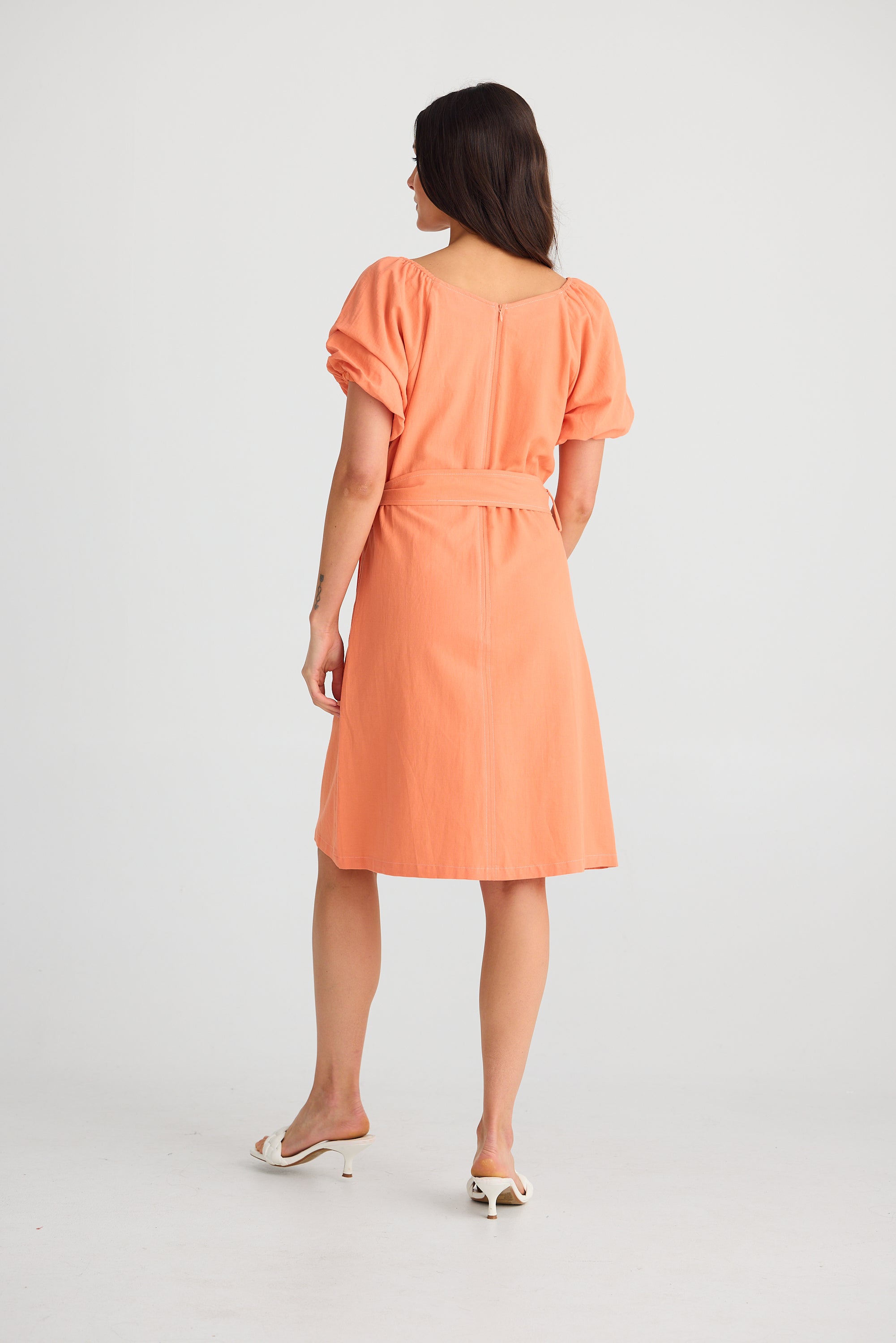 Stephanie Short Dress - Melon