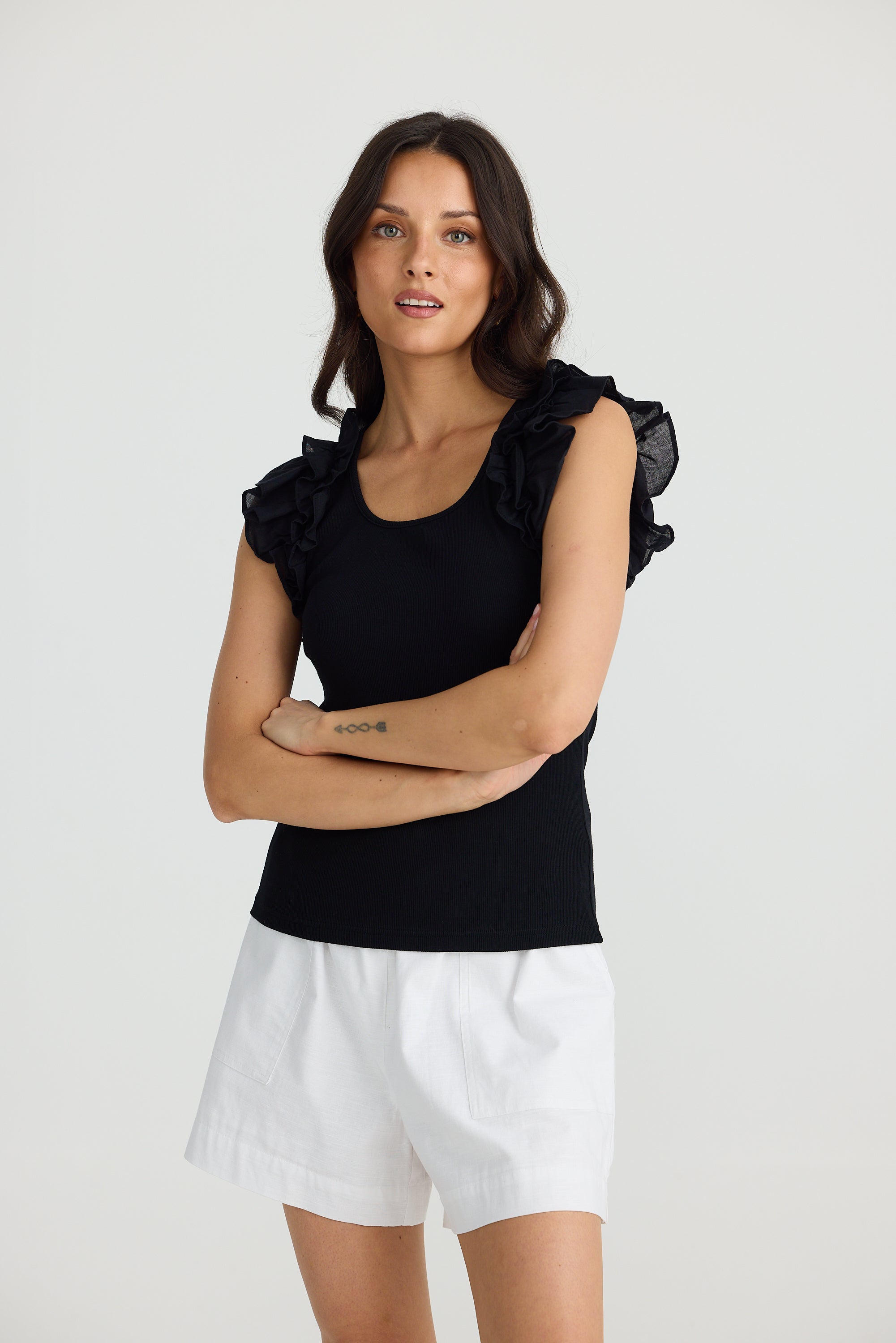 Frills Tank - Black