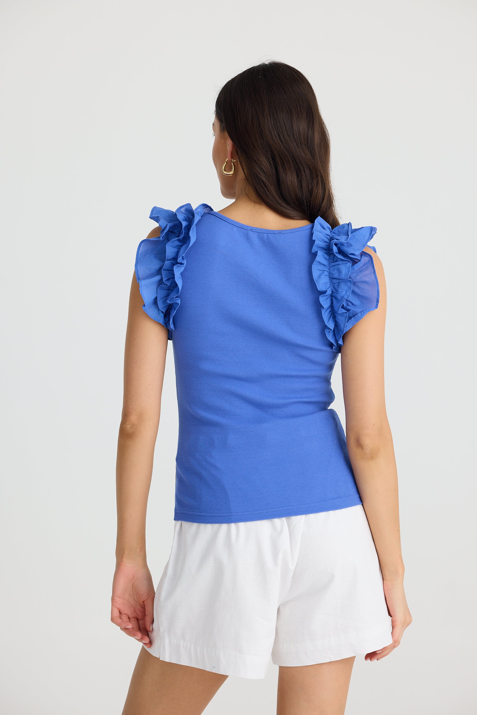 Frills Tank - Cobalt