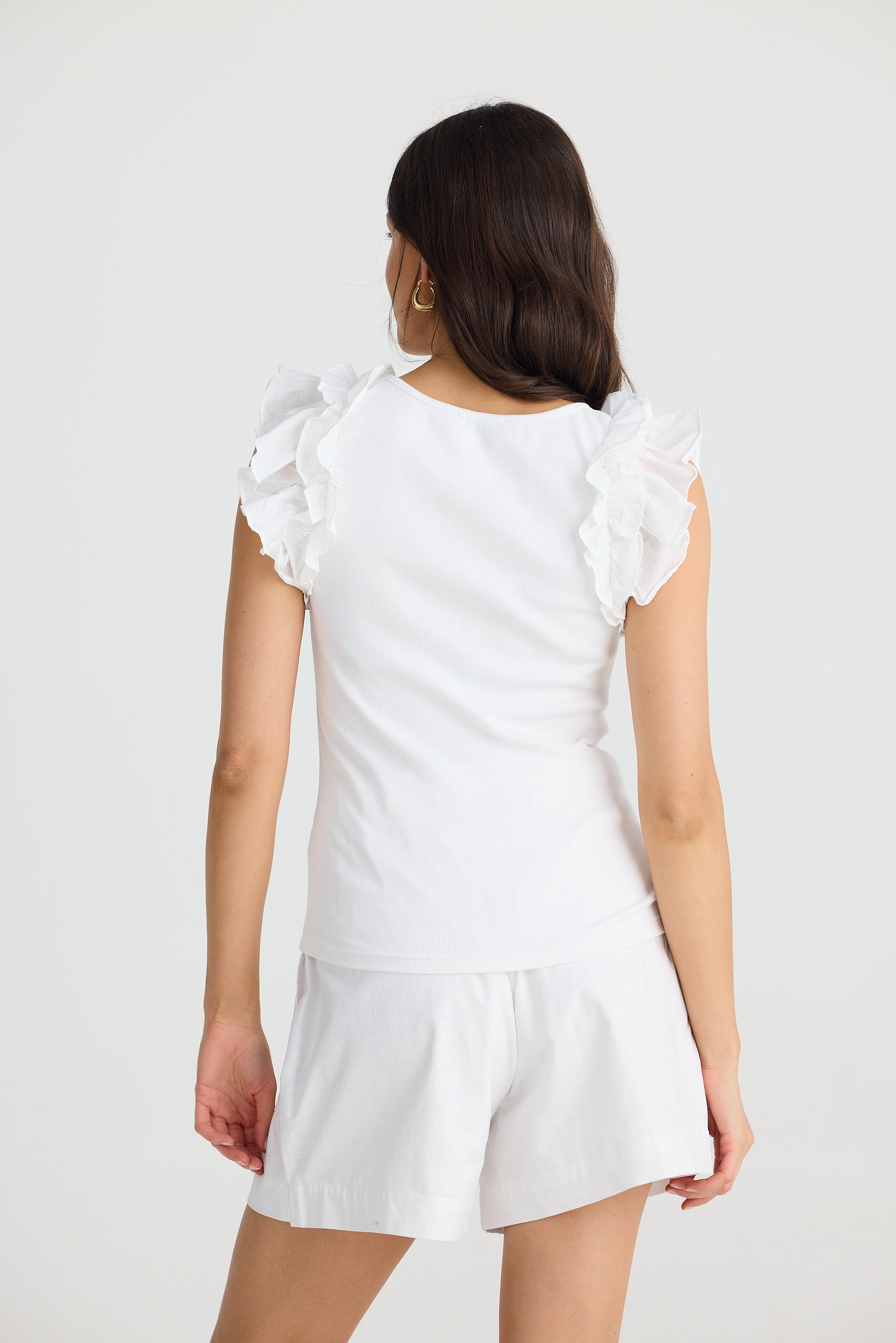 Frills Tank - White