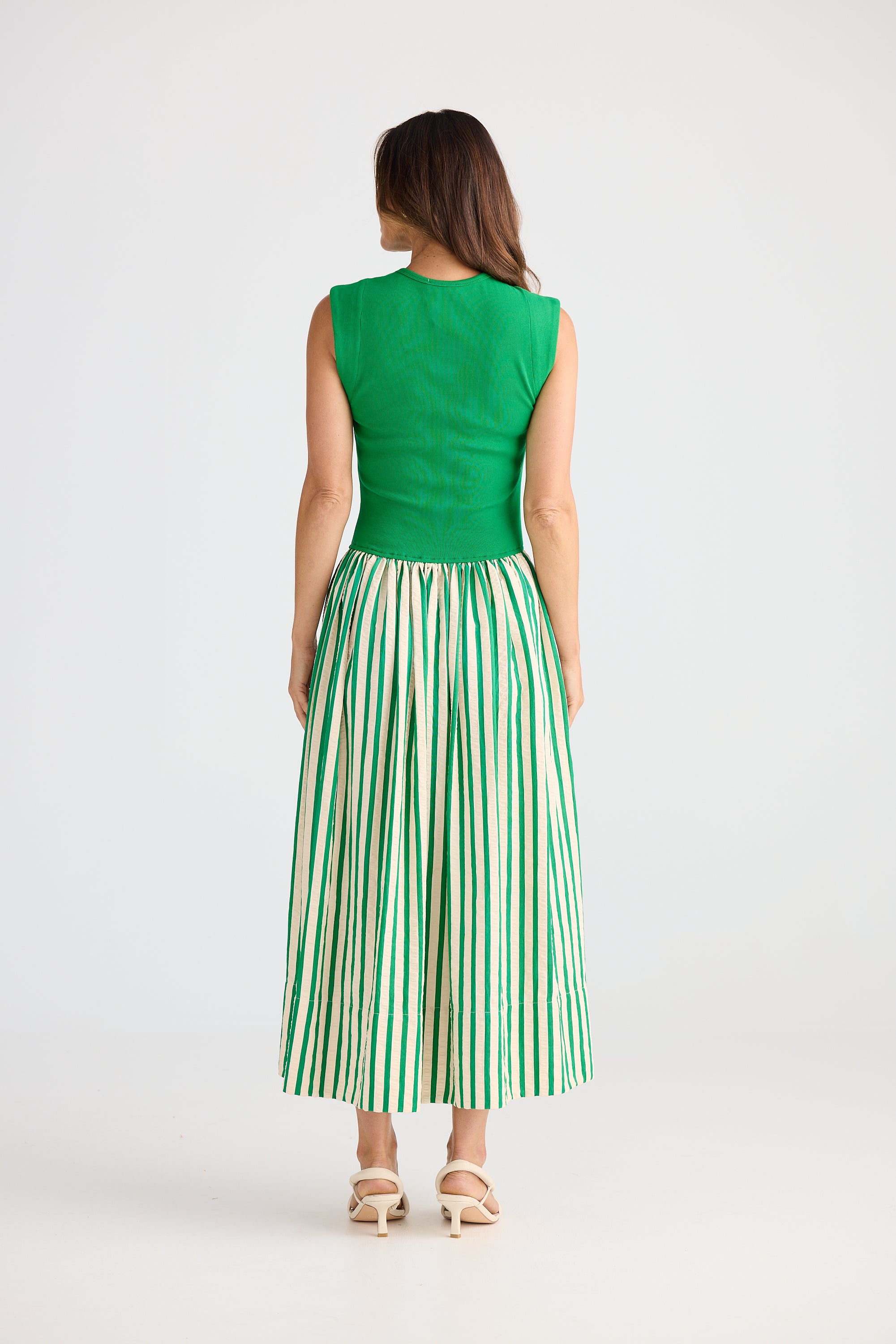Daphne Dress - Jade Stripe