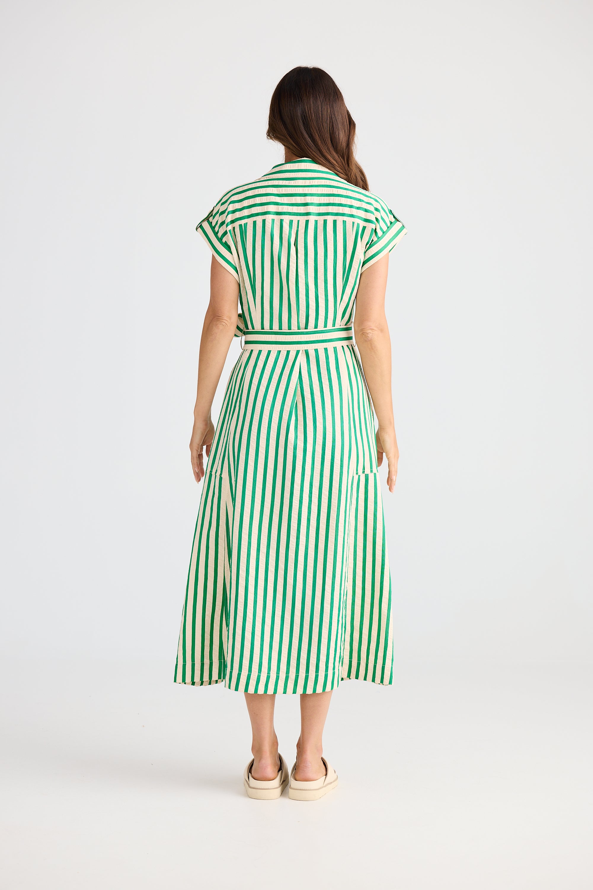 Portia Dress - Jade Stripe