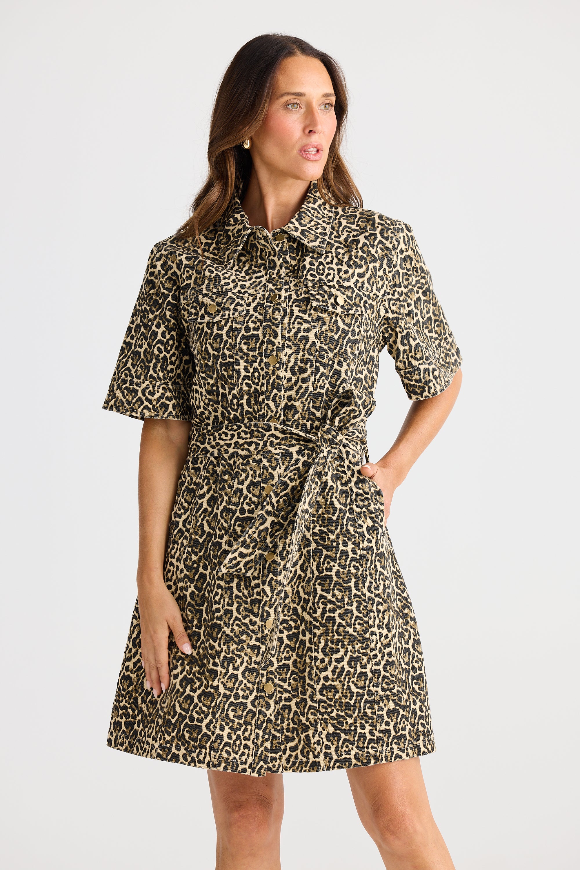 Leroy Dress - Beige Leopard