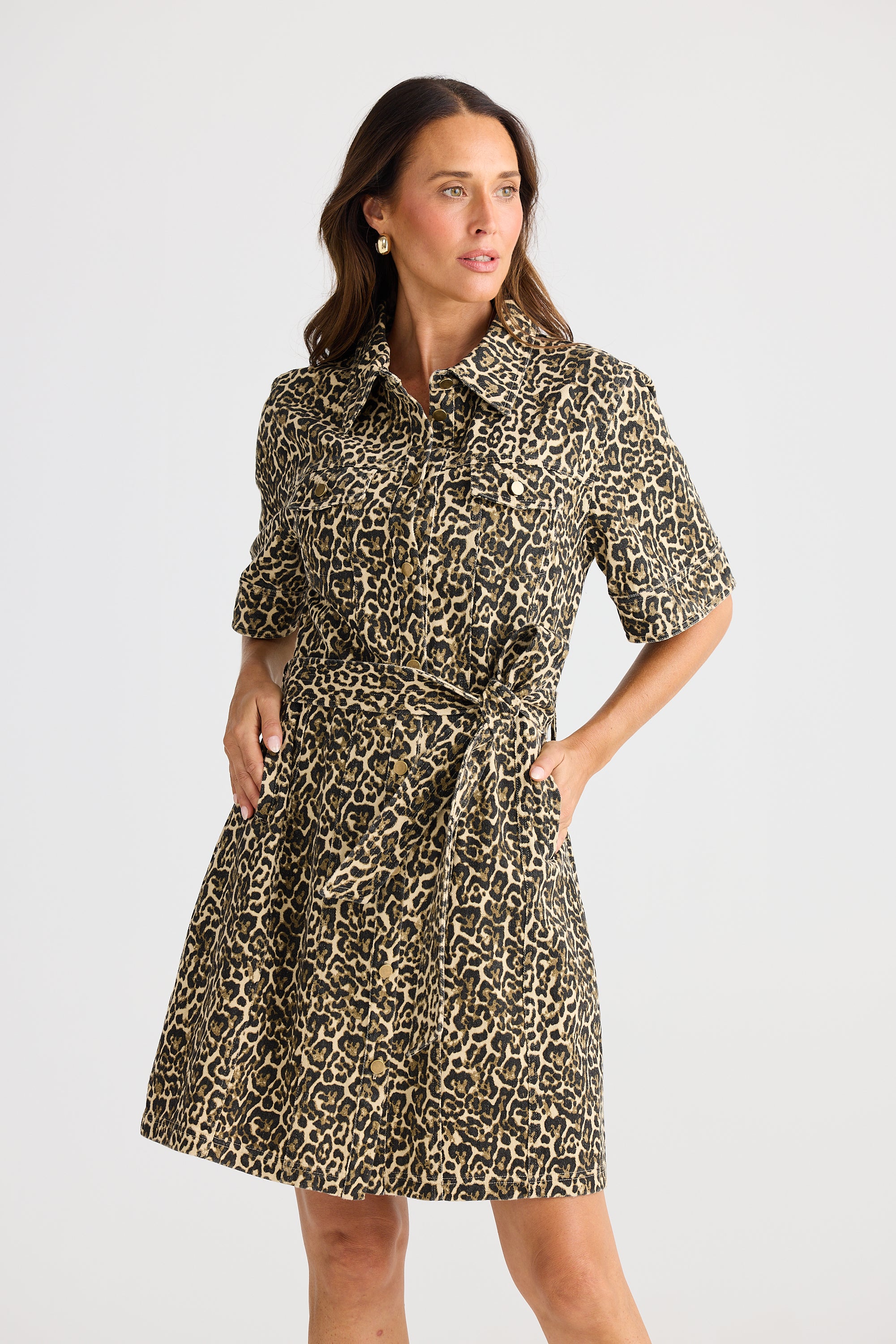 Leroy Dress - Beige Leopard