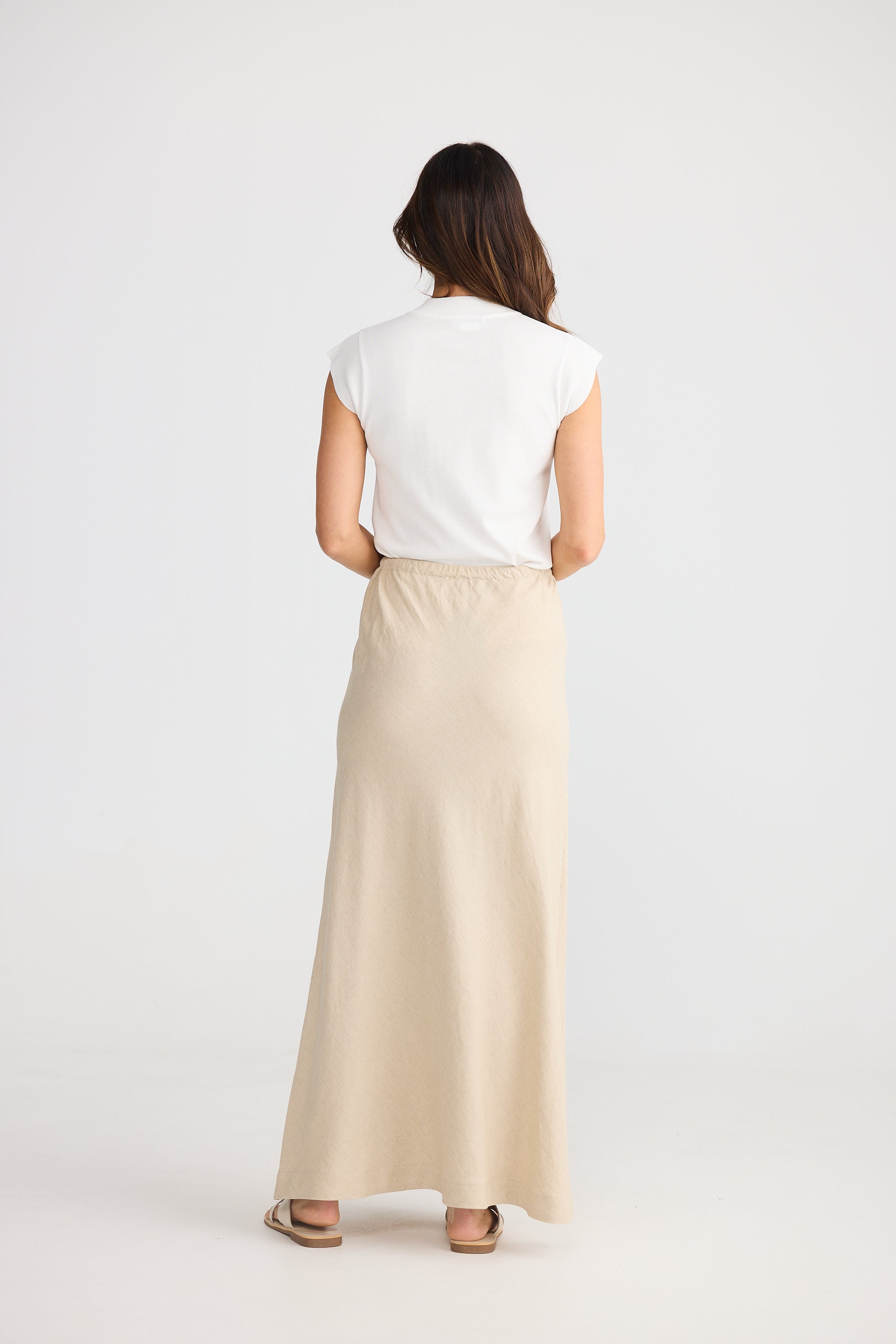 Hettie Bias Skirt - Natural