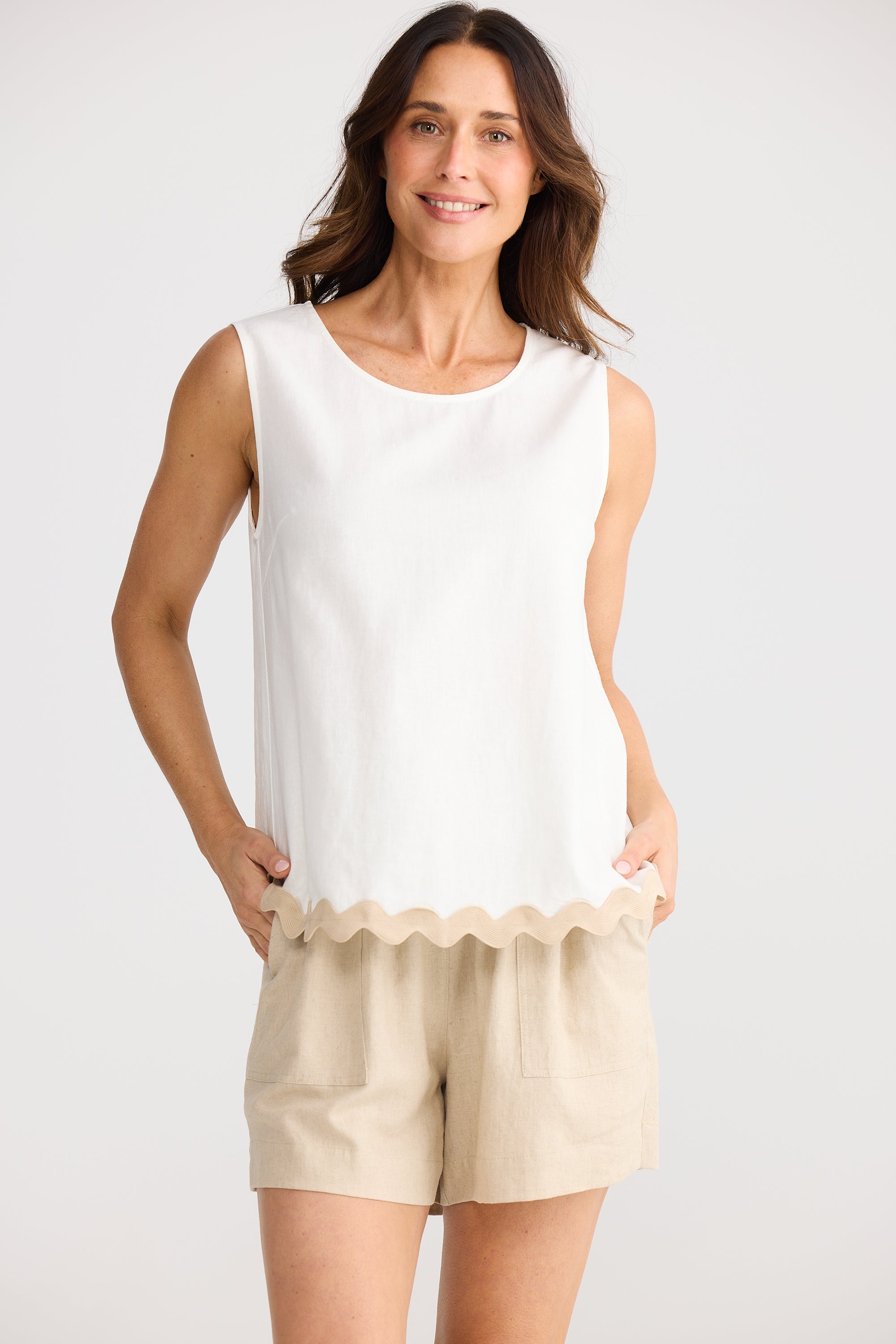 Izzy Ric Rac Top - Off White